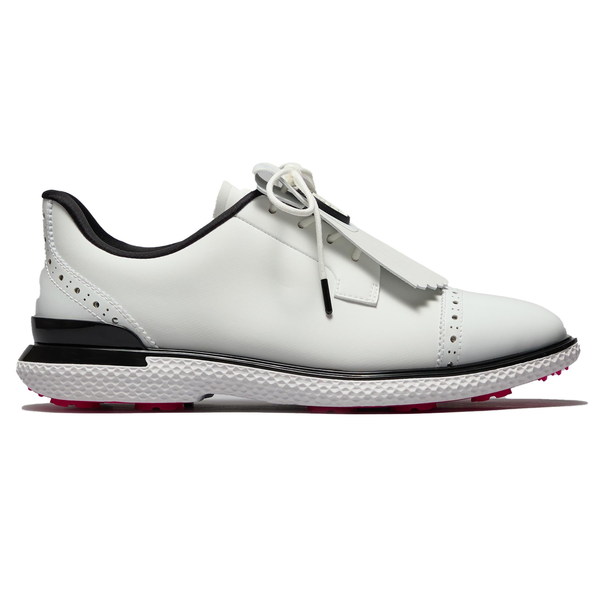 G/FORE Gallivan2r Brogue Cap Toe Kiltie Ladies Golf Shoes Snow/Onyx