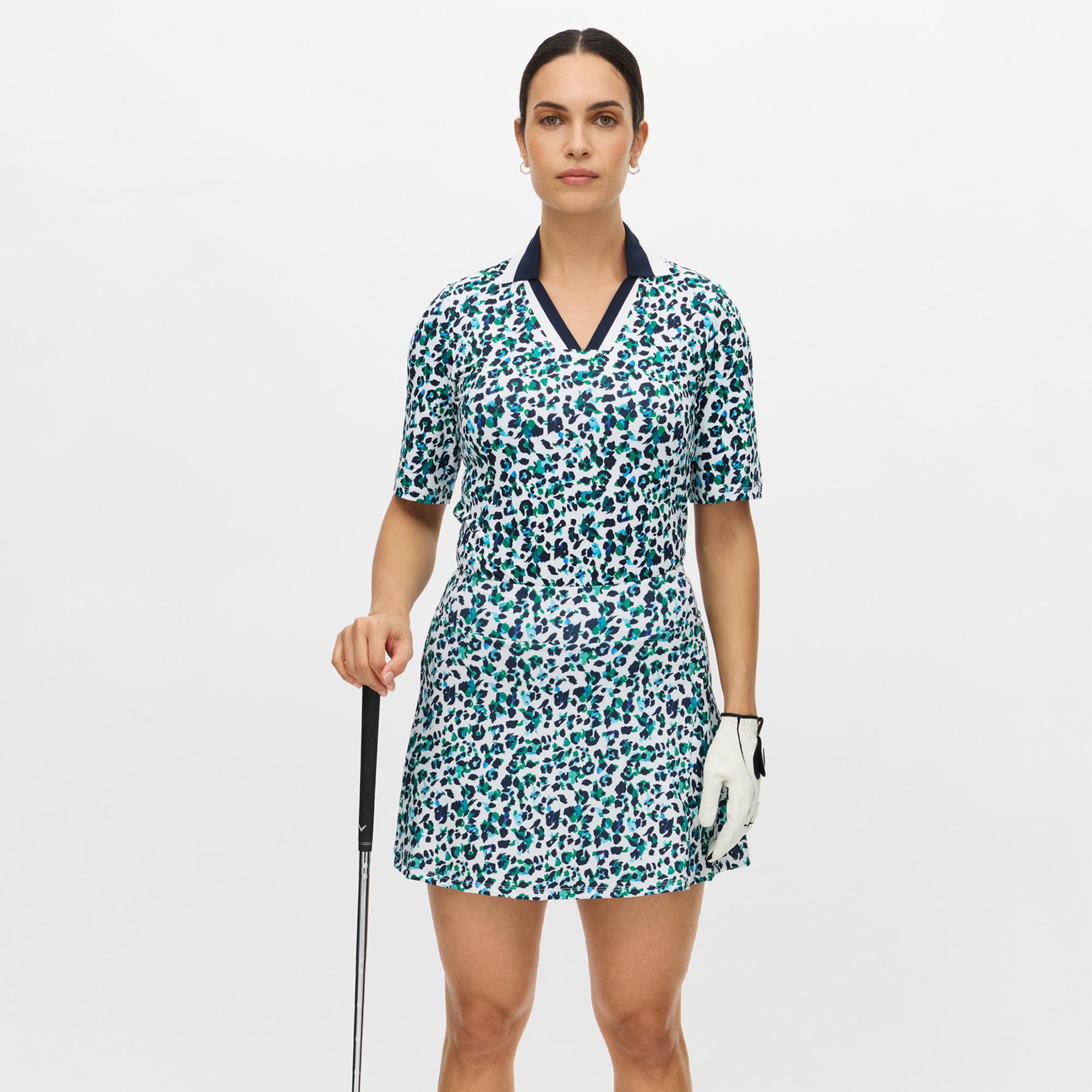 Rohnisch Luna Ladies Long Golf Skort Leo Blue/Green