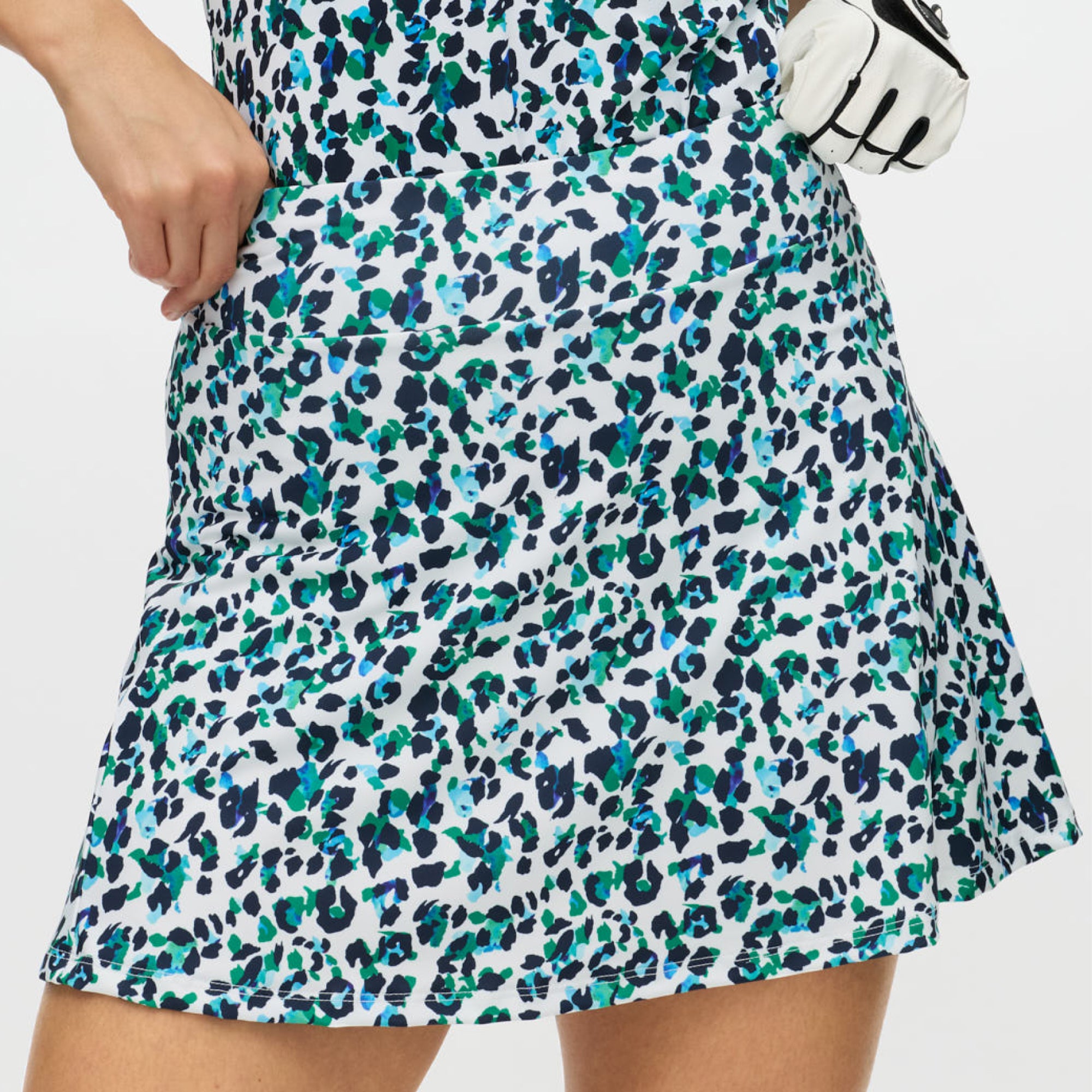 Rohnisch Luna Ladies Long Golf Skort Leo Blue/Green