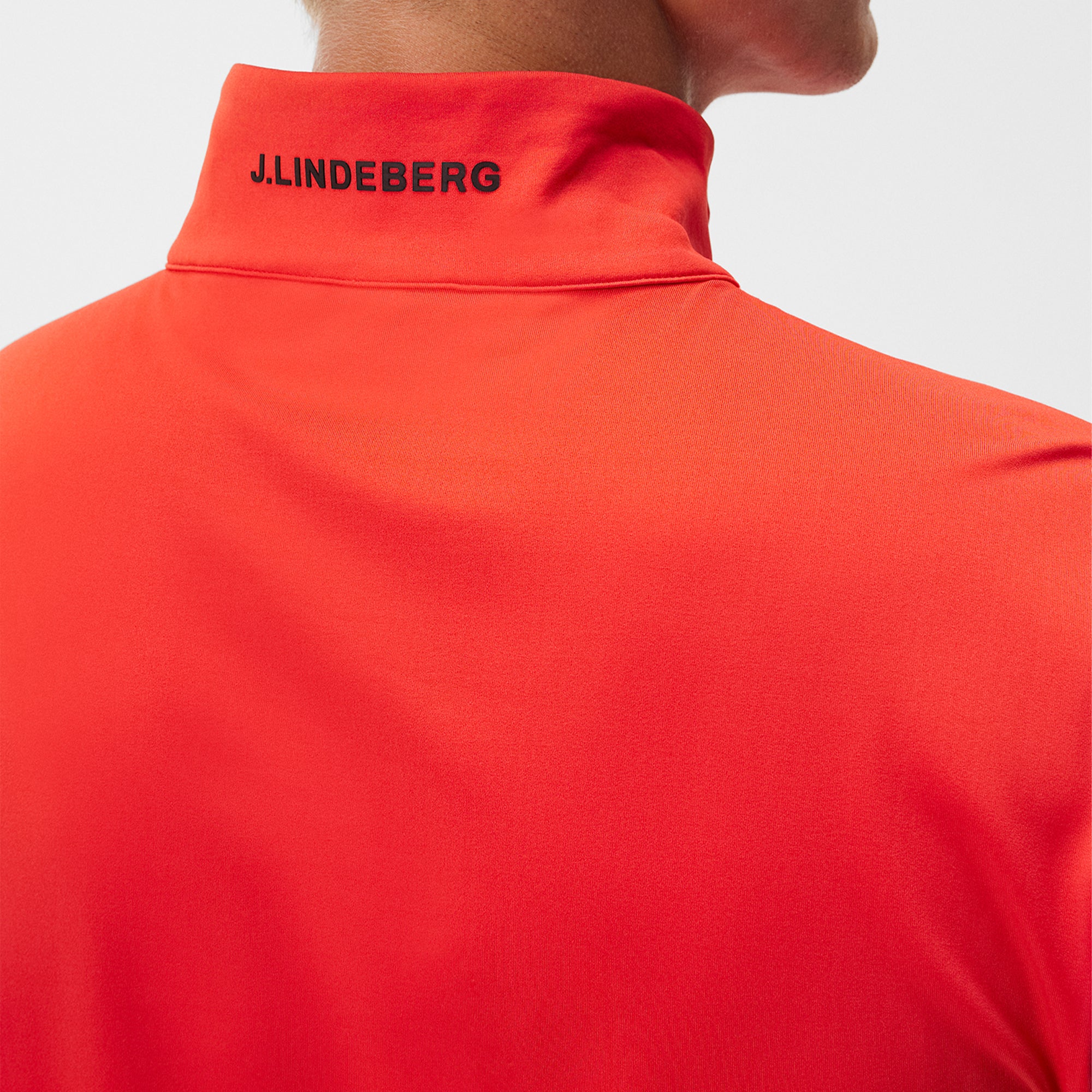 J Lindeberg Luke Half Zip Mens Golf Mid Layer Fiery Red