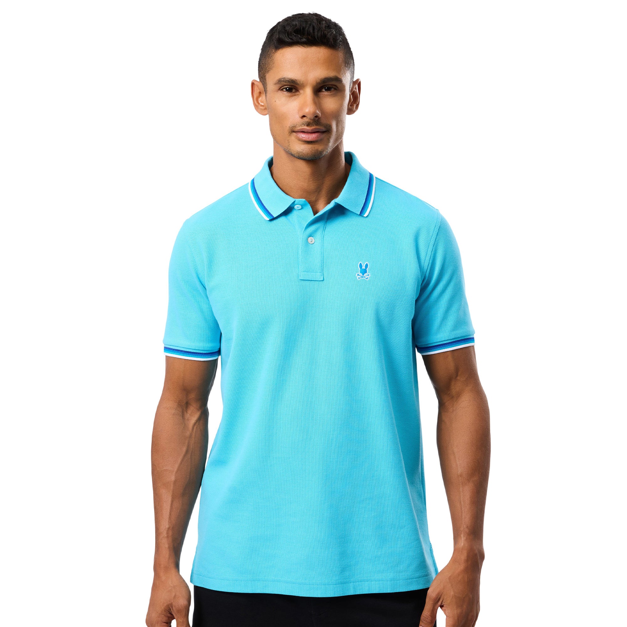 Psycho Bunny Granbury Pique Polo Shirt Aquarius