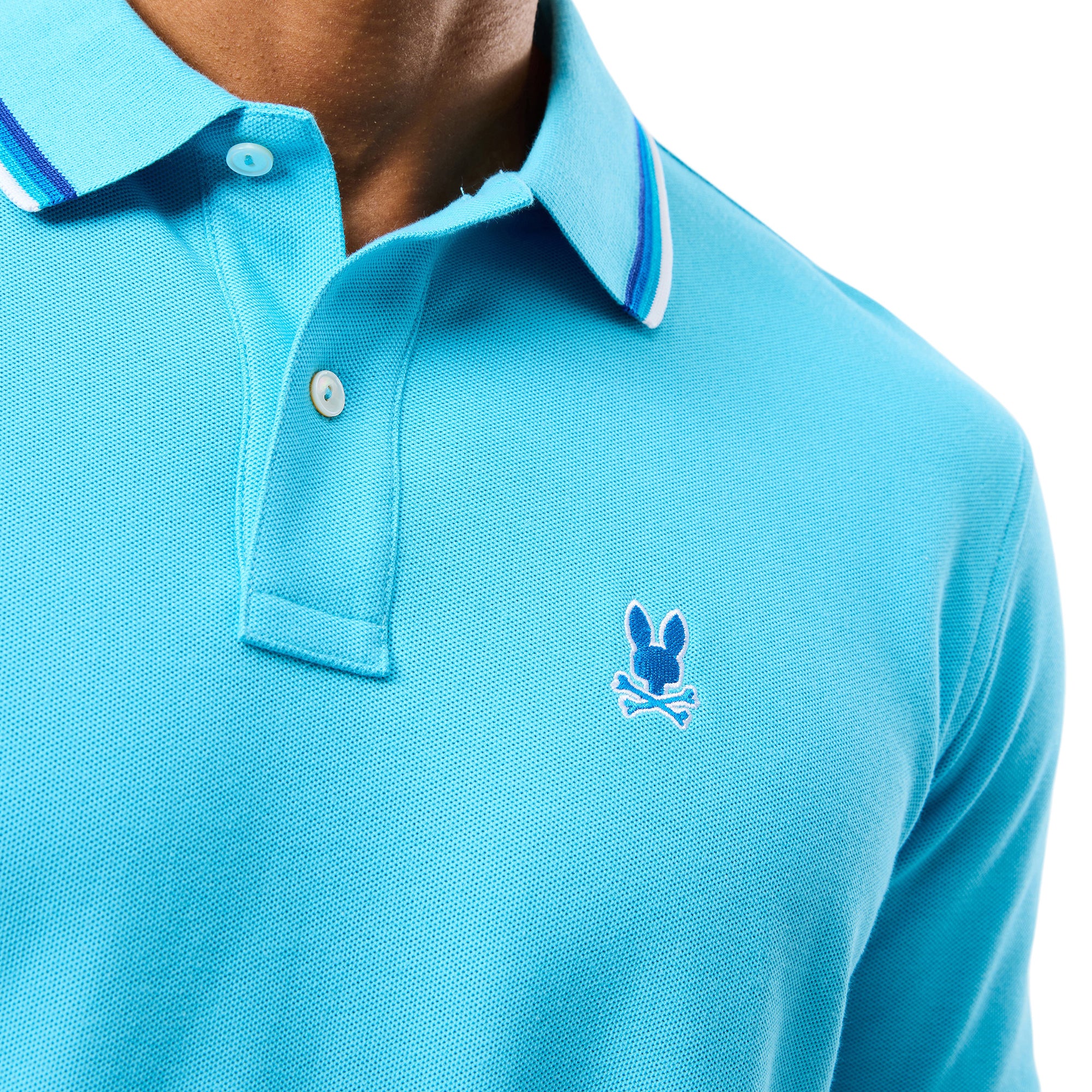 Psycho Bunny Granbury Pique Polo Shirt Aquarius