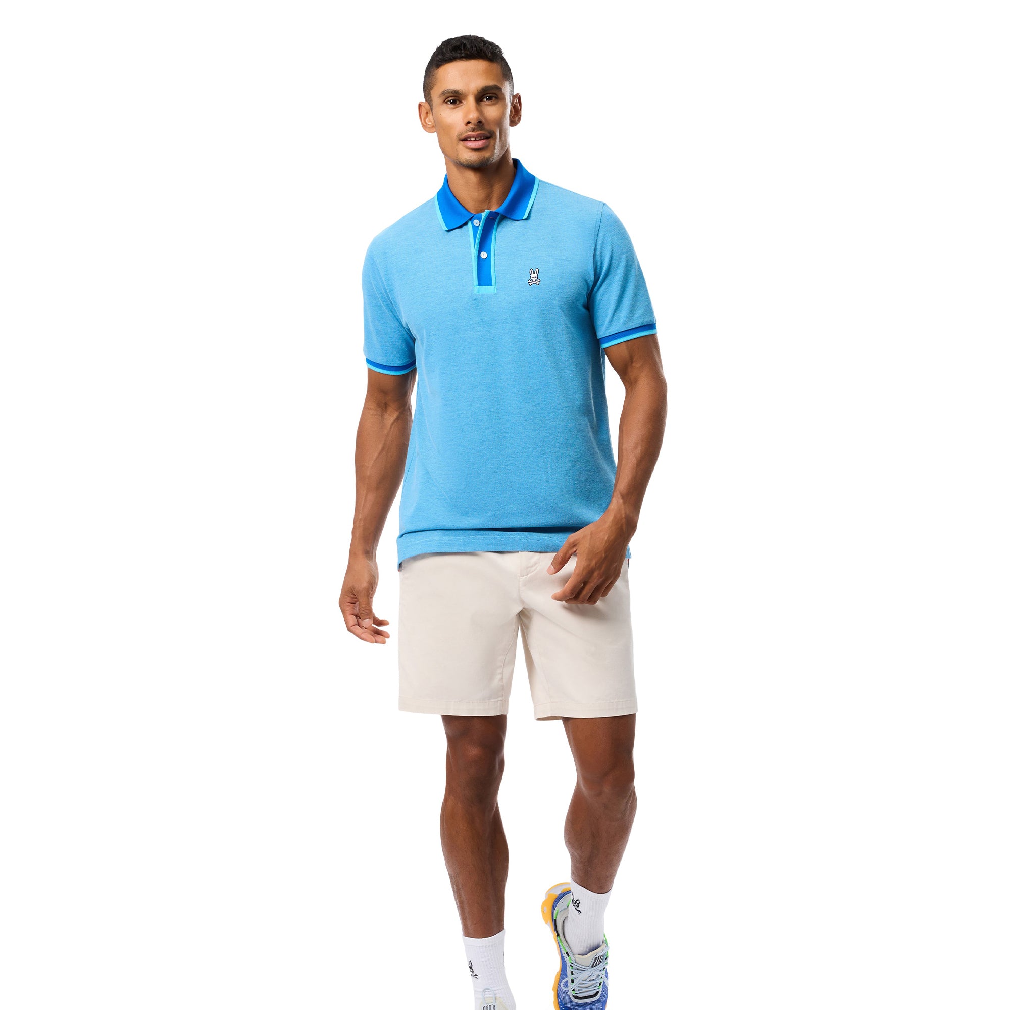 Psycho Bunny Woodway Oxford Polo Shirt Aquarius