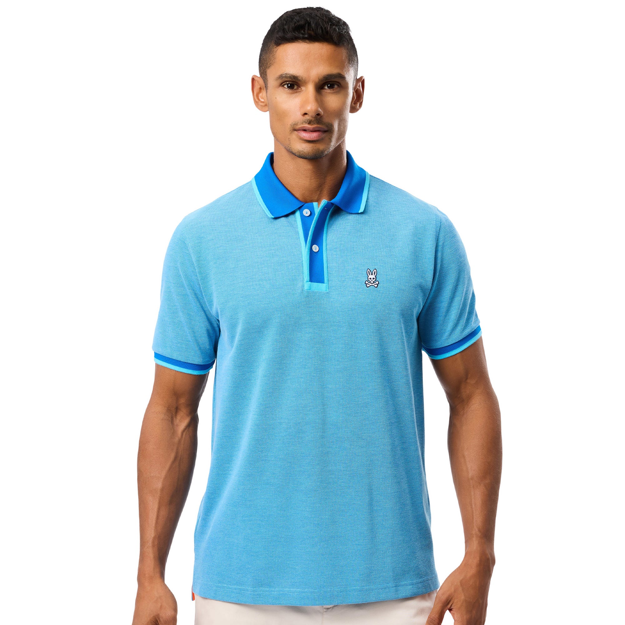 Psycho Bunny Woodway Oxford Polo Shirt Aquarius