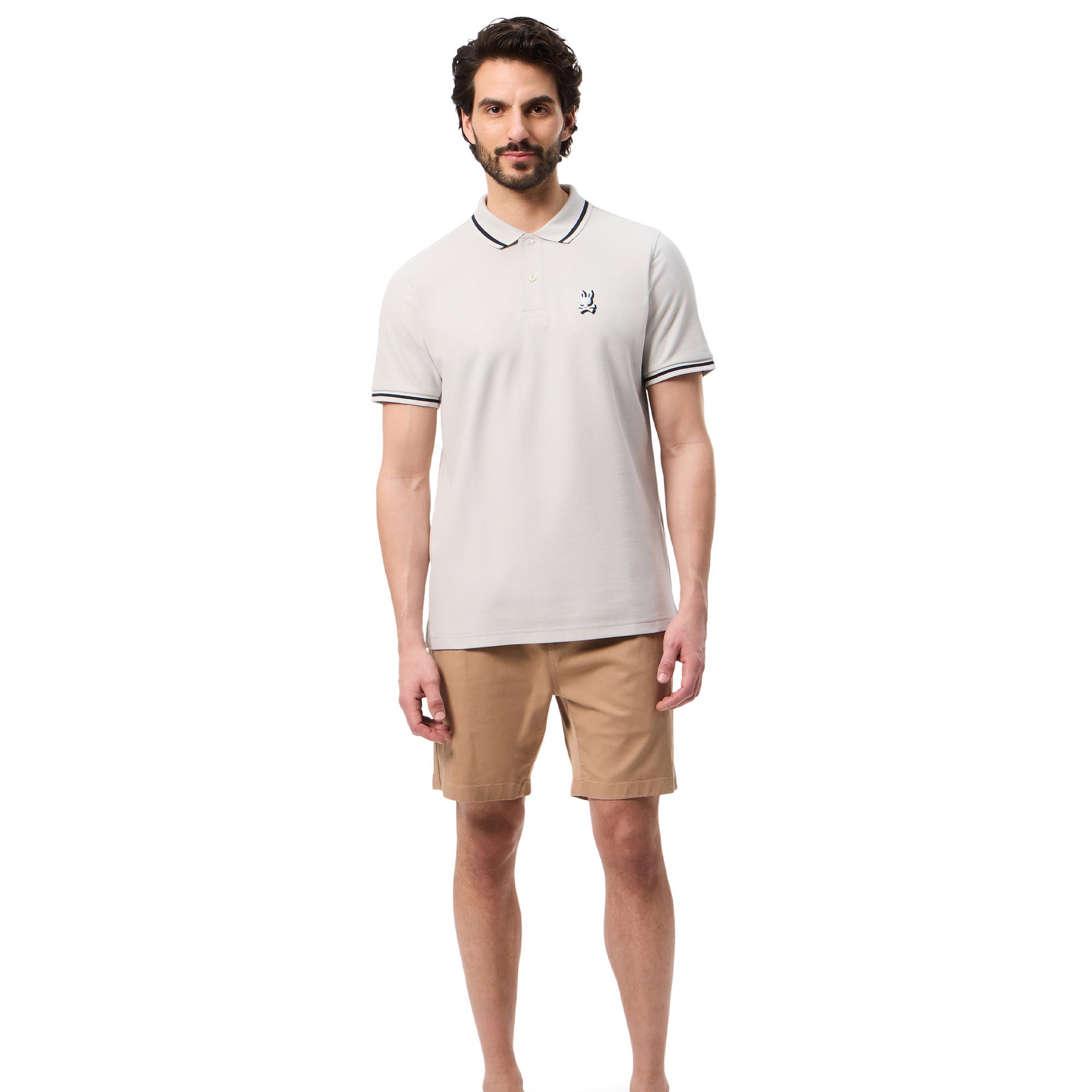 Psycho Bunny Groves Pique Polo Shirt Pearl