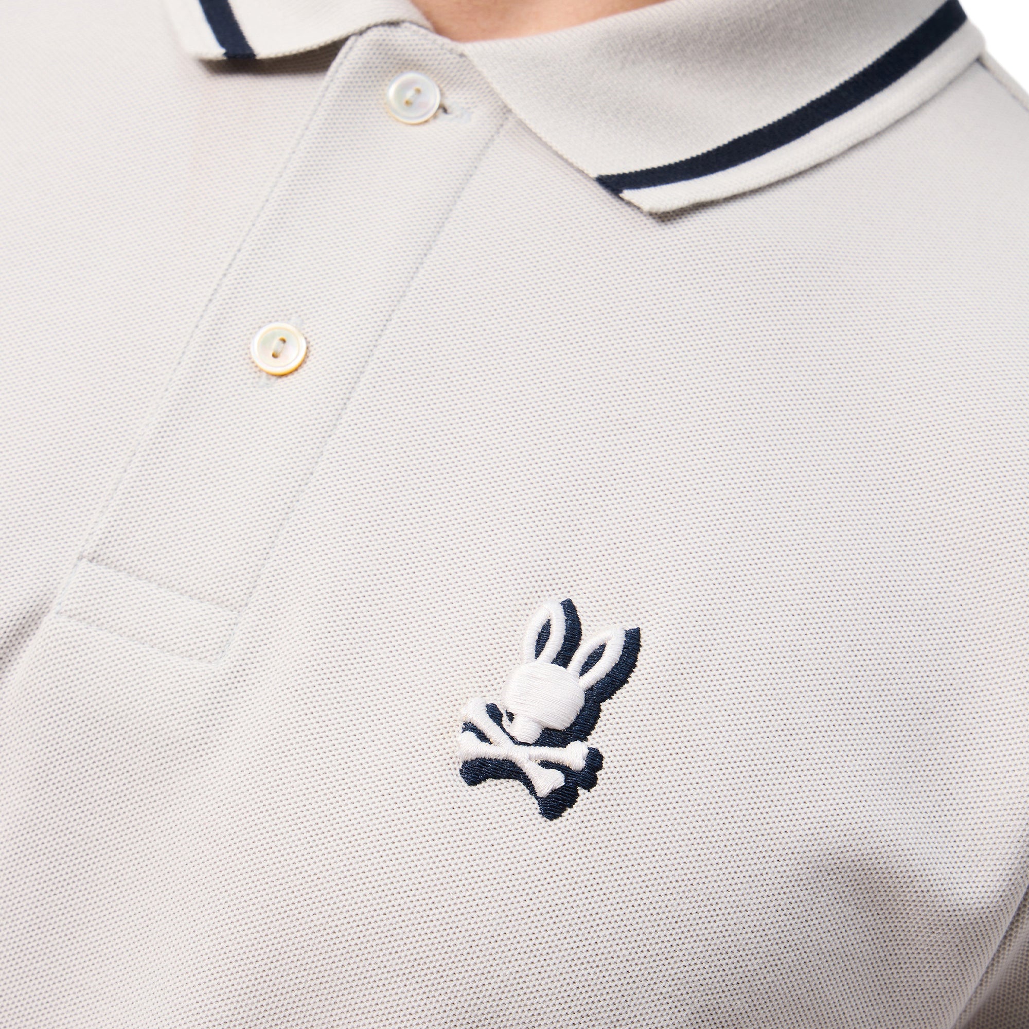 Psycho Bunny Groves Pique Polo Shirt Pearl