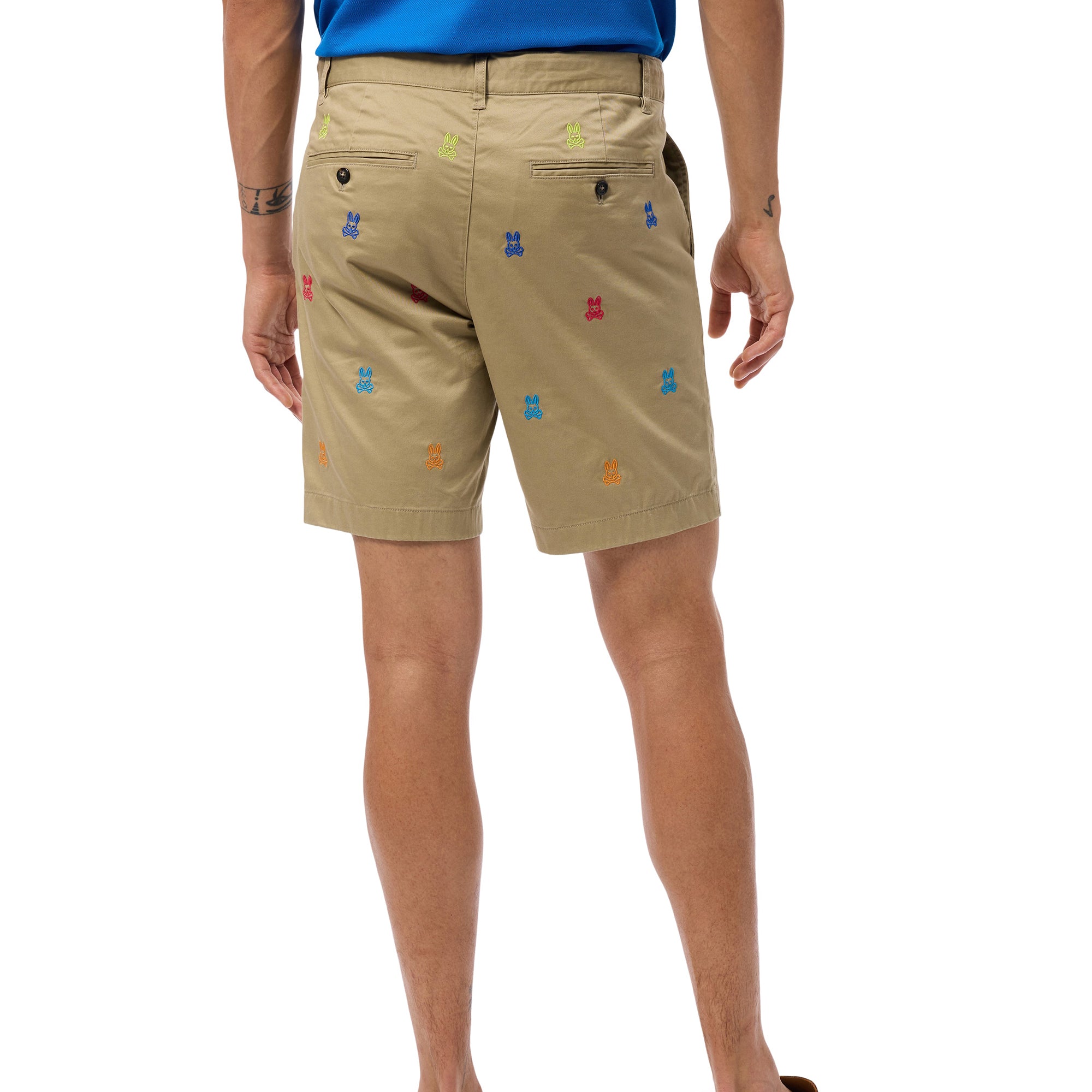 Psycho Bunny Bonham All over Bunny Print Chino Shorts Canyon Khaki
