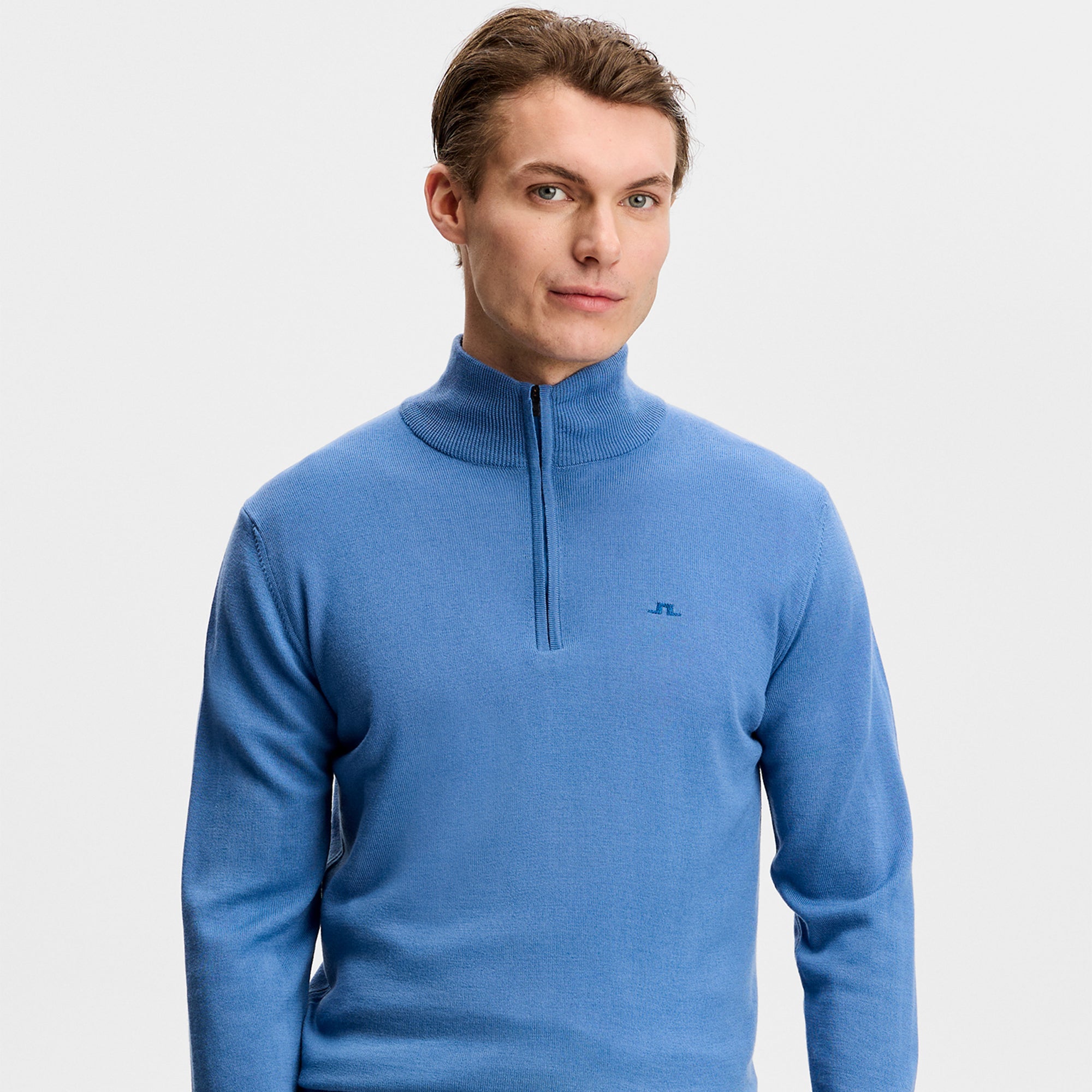 J Lindeberg Kiyan Quarter Zip Mens Sweater Federal Blue