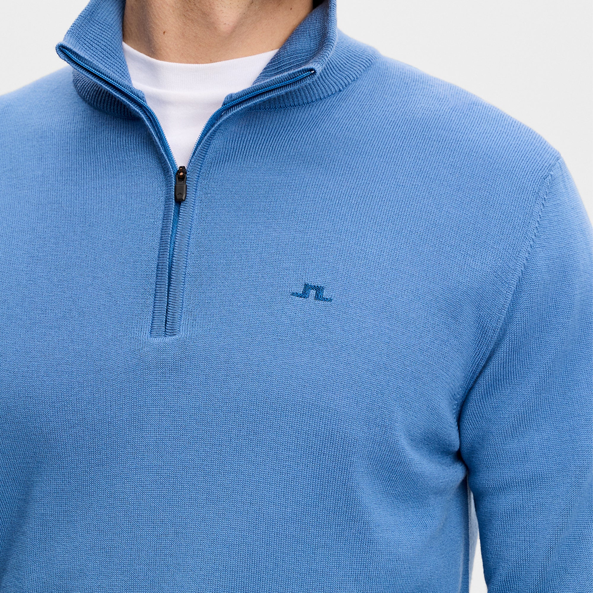 J Lindeberg Kiyan Quarter Zip Mens Sweater Federal Blue