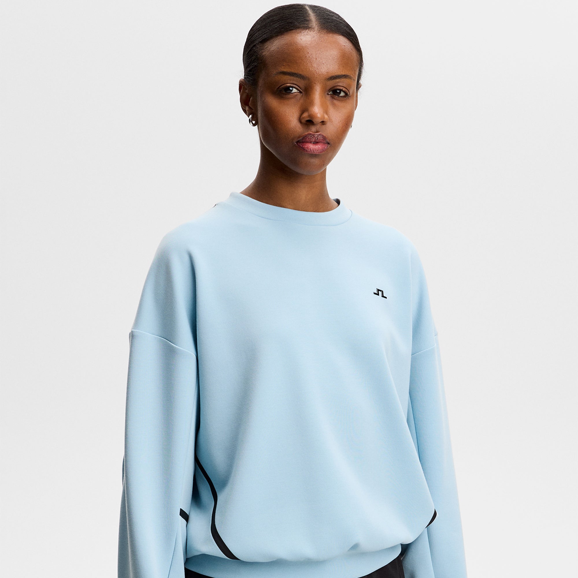 J Lindeberg Aura Ladies Crew Neck Sweater Forget-Me-Not Blue
