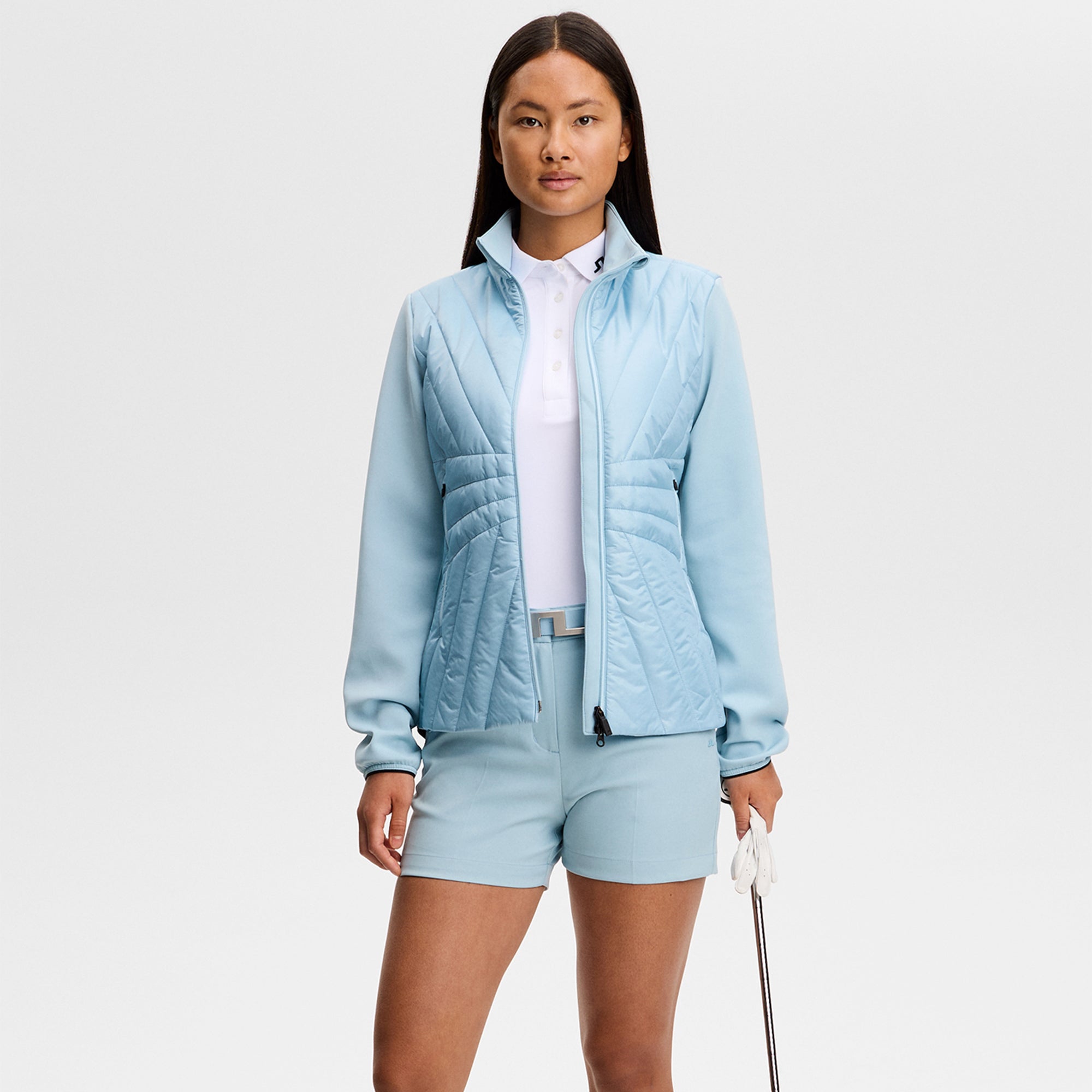 J Lindeberg Holma Quilt Hybrid Ladies Golf Jacket Forget-Me-Not Blue