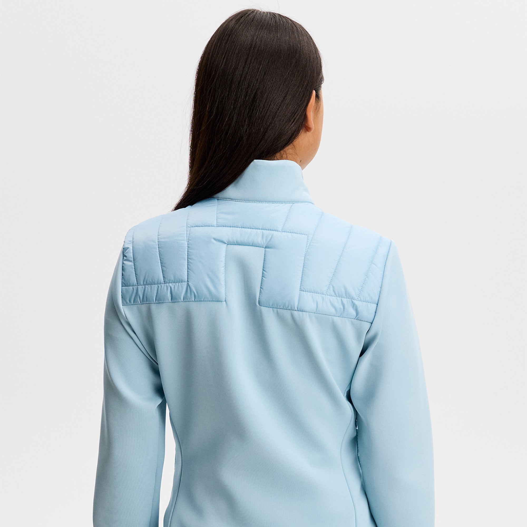 J Lindeberg Holma Quilt Hybrid Ladies Golf Jacket Forget-Me-Not Blue
