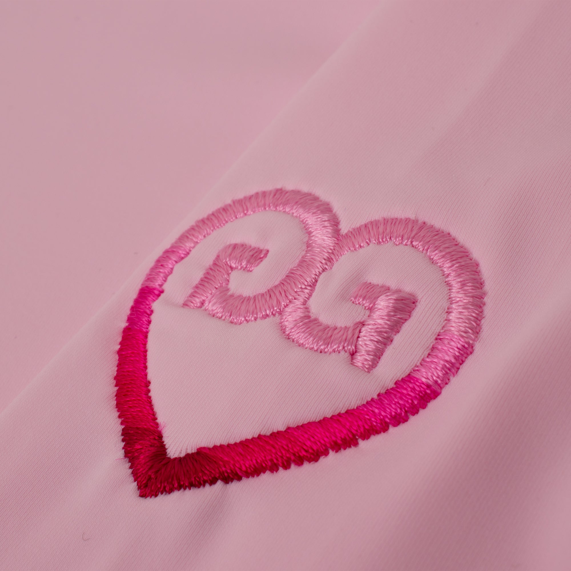 G/FORE Silky Tech Nylon Gradient Heart Quarter Zip Ladies Golf Polo Shirt Blush