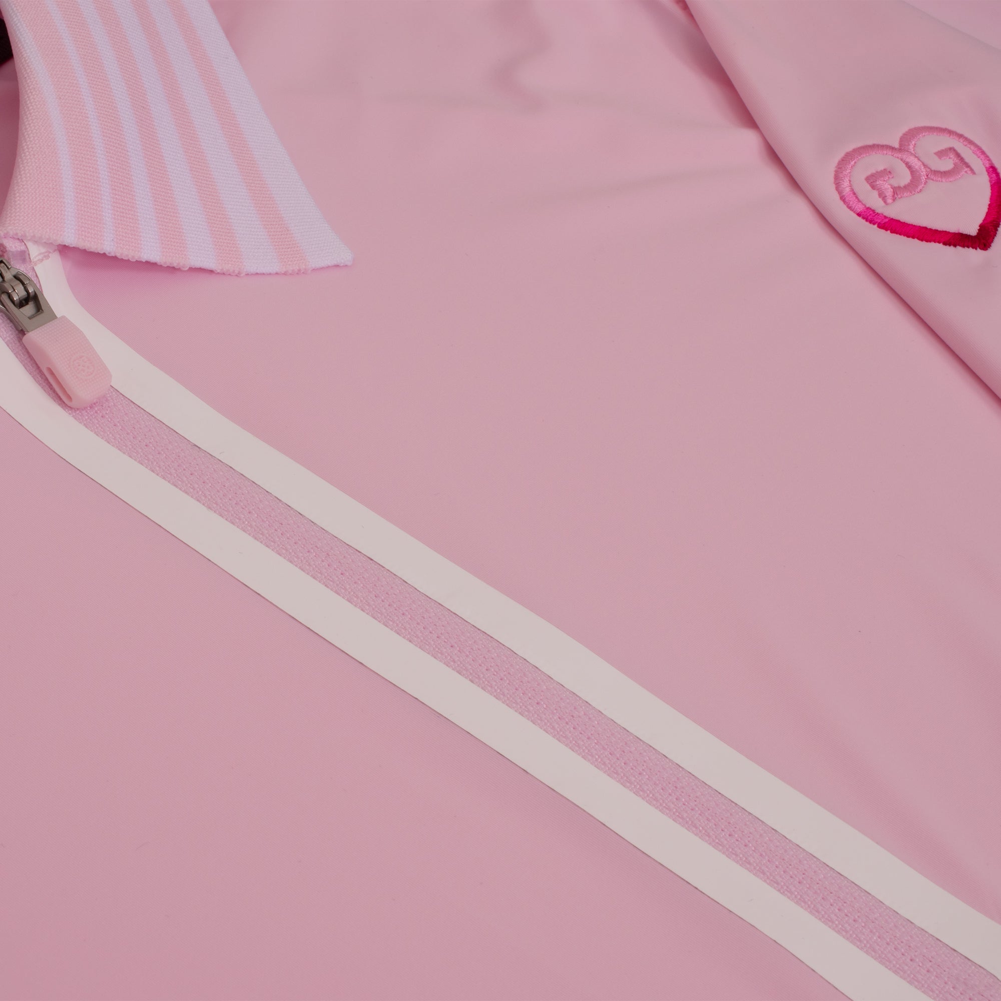 G/FORE Silky Tech Nylon Gradient Heart Quarter Zip Ladies Golf Polo Shirt Blush