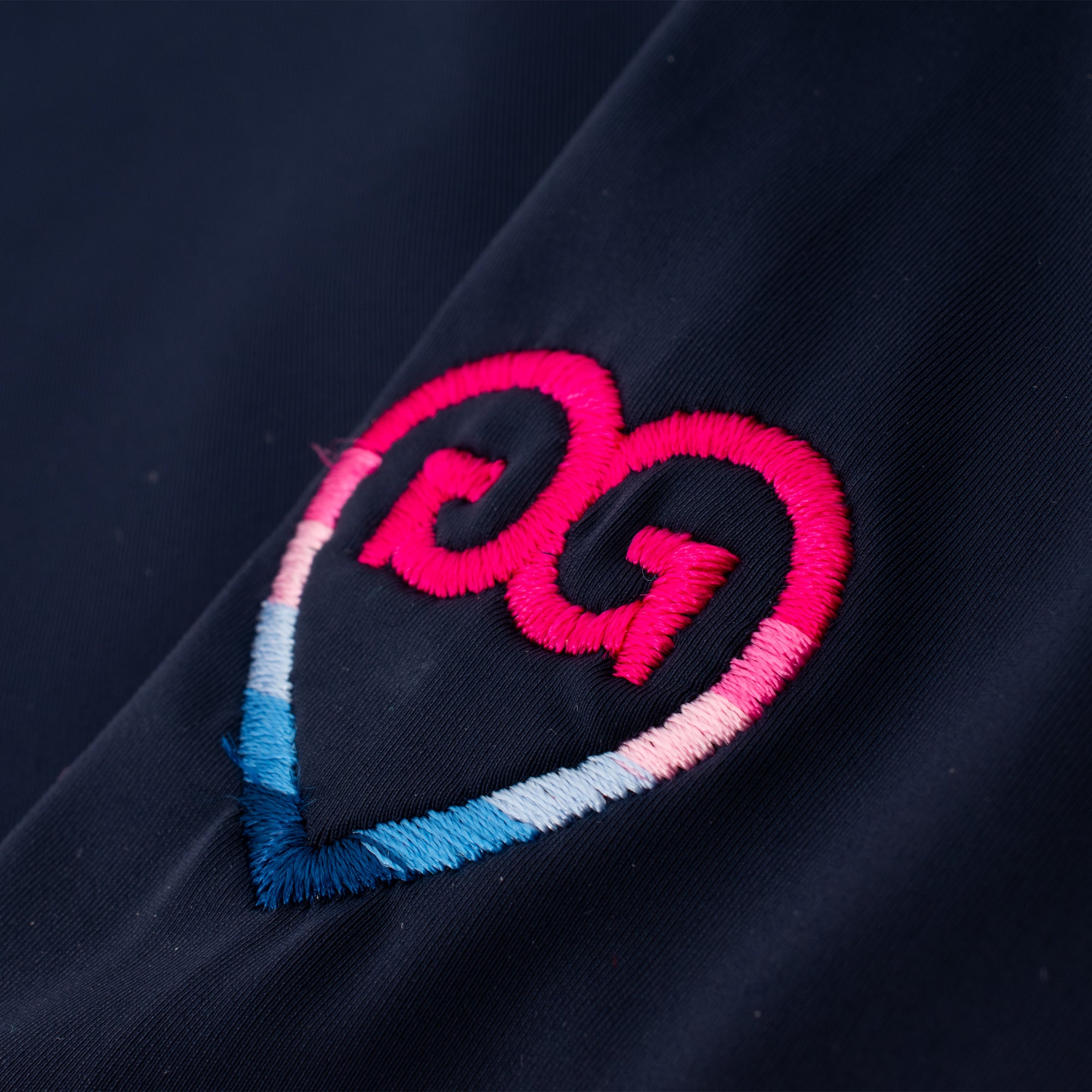 G/FORE Silky Tech Nylon Gradient Heart Quarter Zip Ladies Golf Polo Shirt Twilight