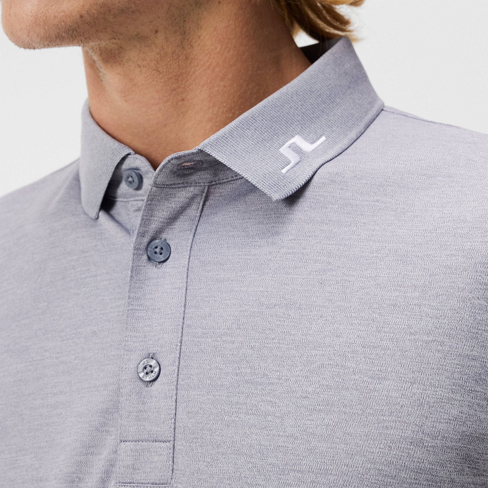 J Lindeberg KV Regular Fit Mens Golf Polo Shirt Grey Melange