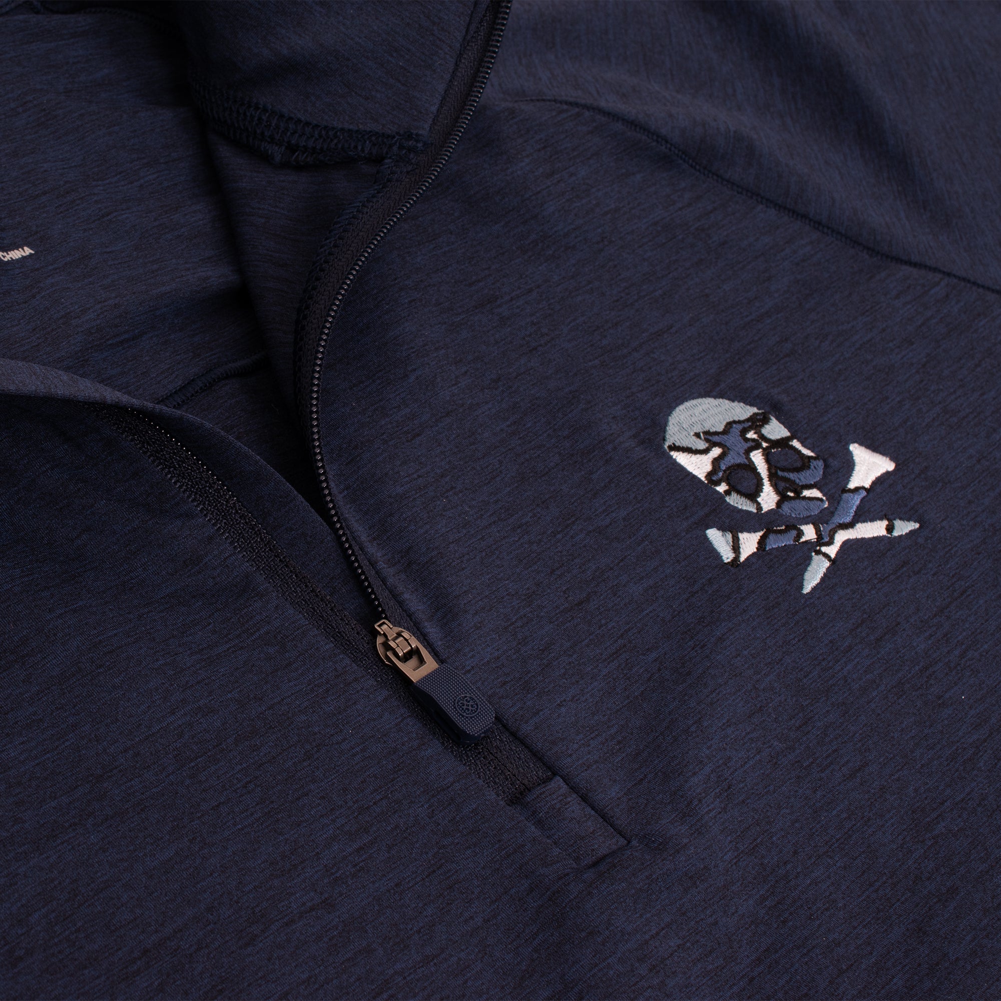 G/FORE Italian Tech Melange Raglan Quarter Zip Mens Golf Mid Layer Twilight Melange