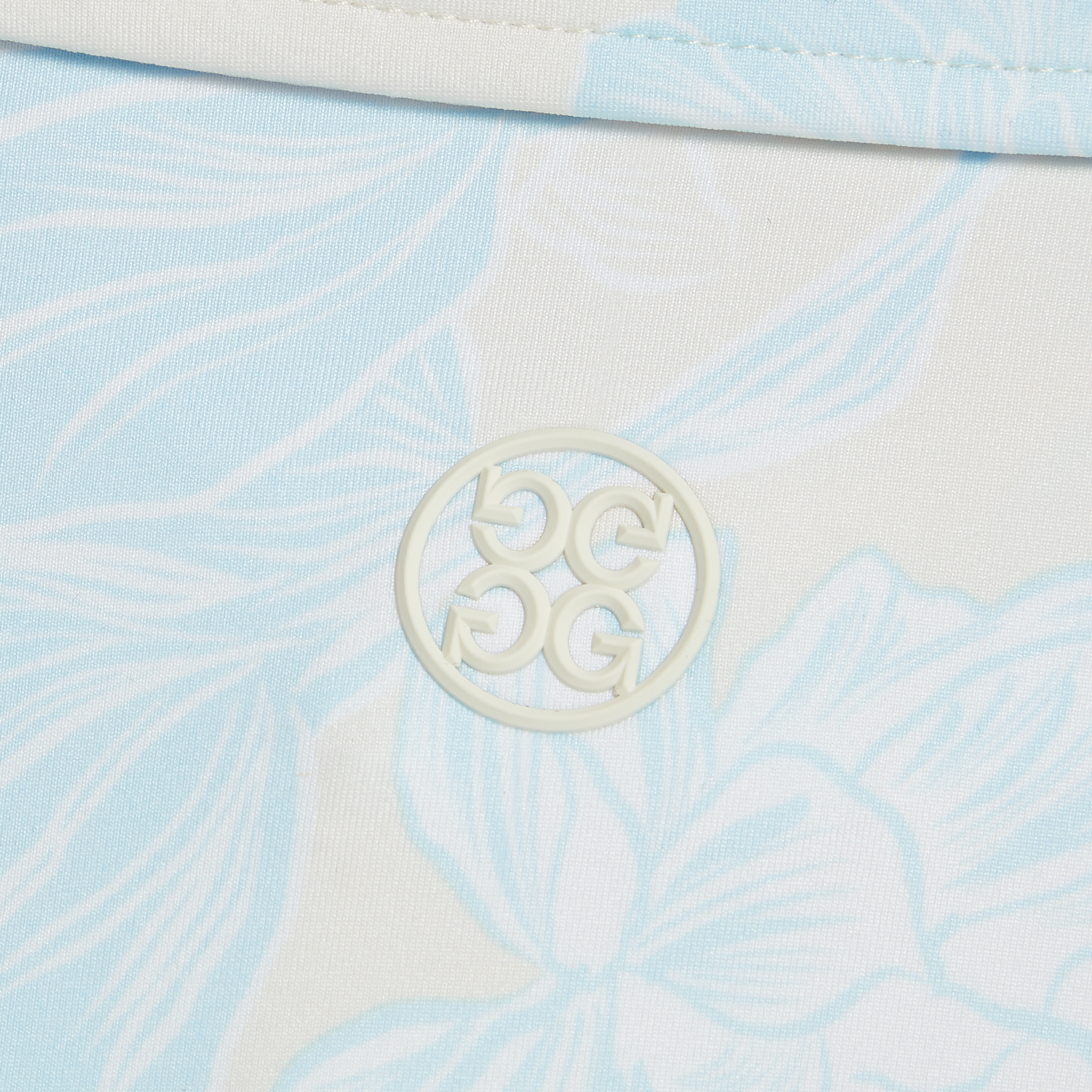 G/FORE Stamped Floral Tech Jersey Mens Golf Polo Shirt Stone