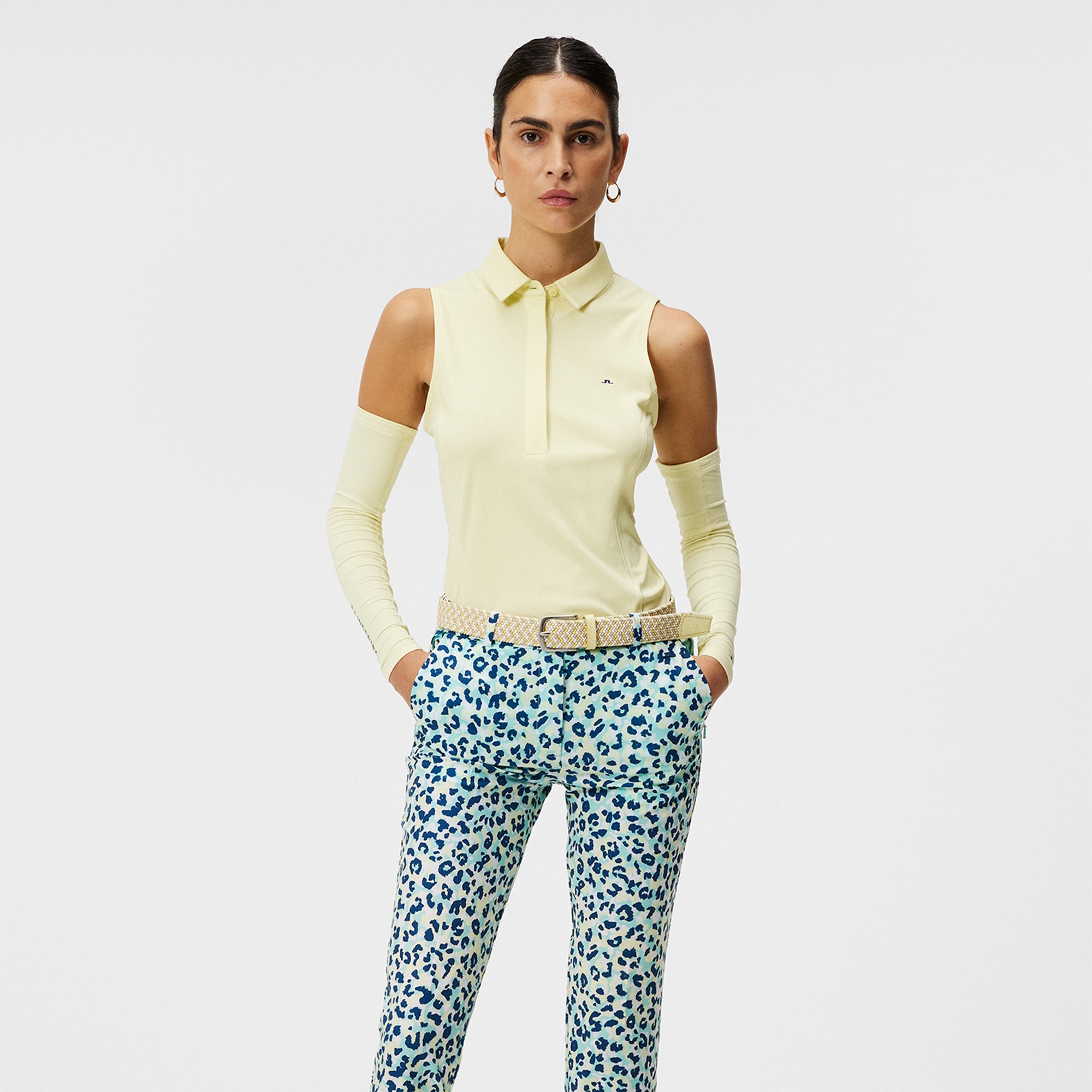 J Lindeberg Dena Sleeveless Ladies Golf Polo Shirt Wax Yellow