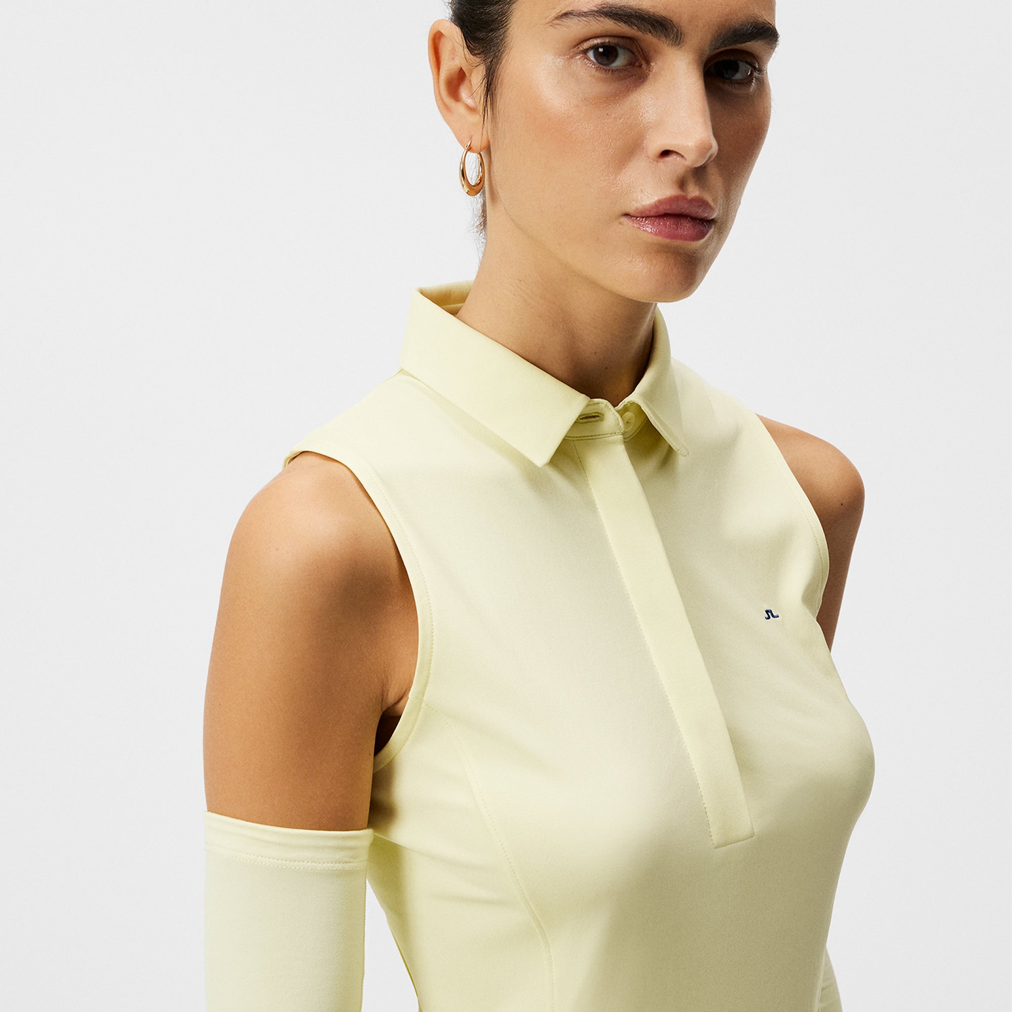 J Lindeberg Dena Sleeveless Ladies Golf Polo Shirt Wax Yellow