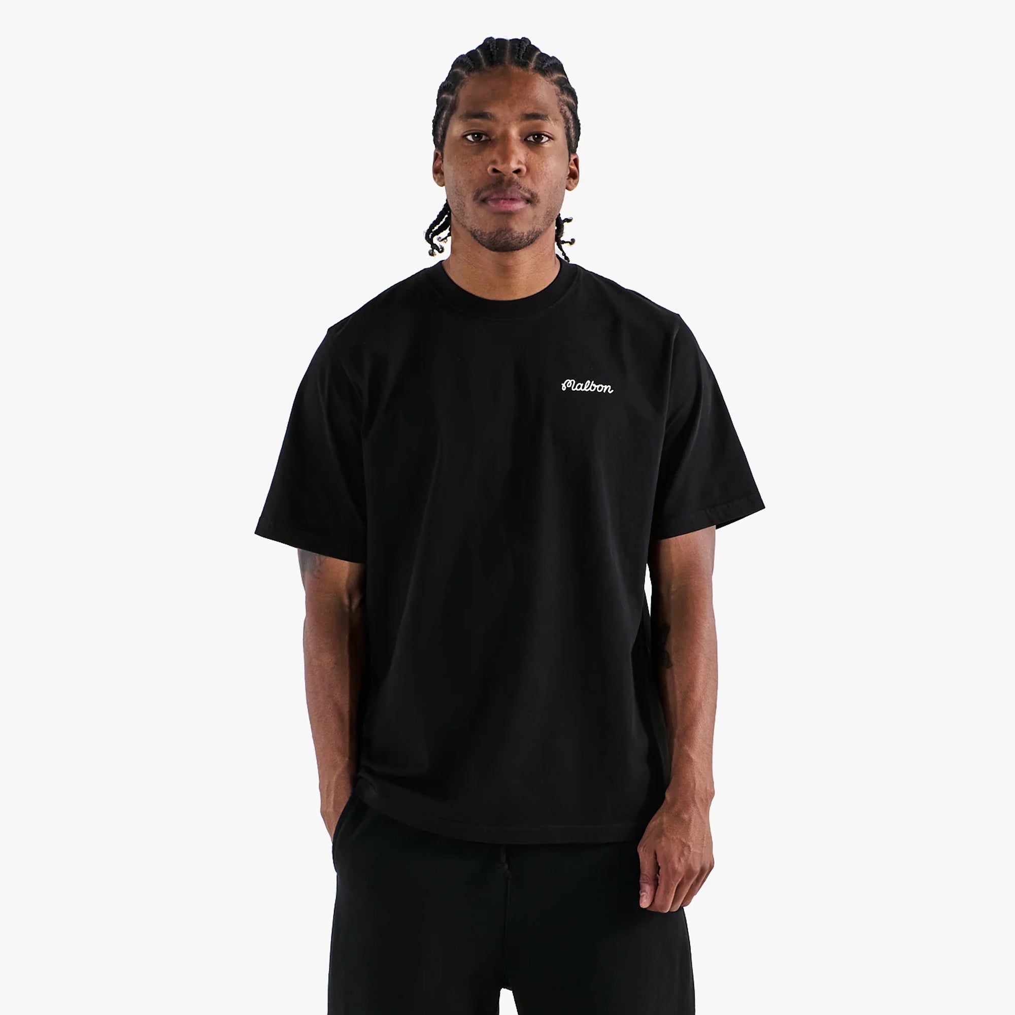 Malbon Golf Icons Bermuda Baldwin Tee Black