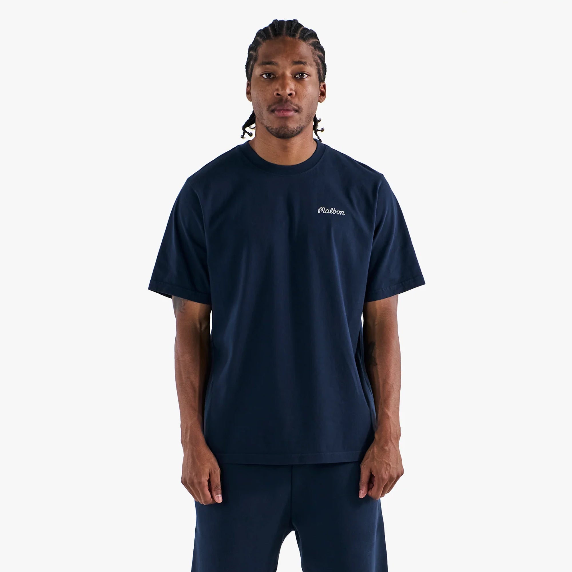 Malbon Golf Icons Bermuda Baldwin Tee Navy
