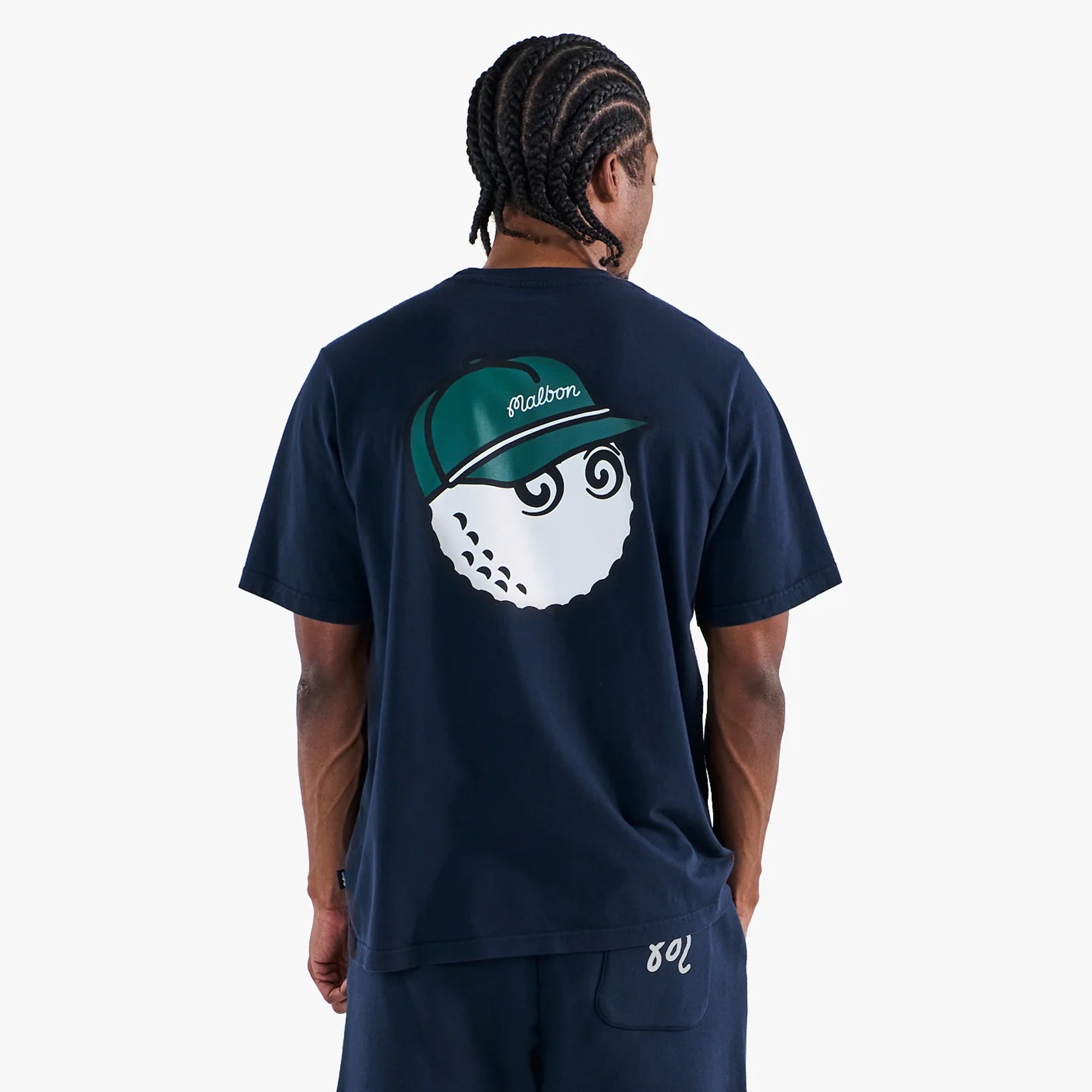 Malbon Golf Icons Bermuda Baldwin Tee Navy