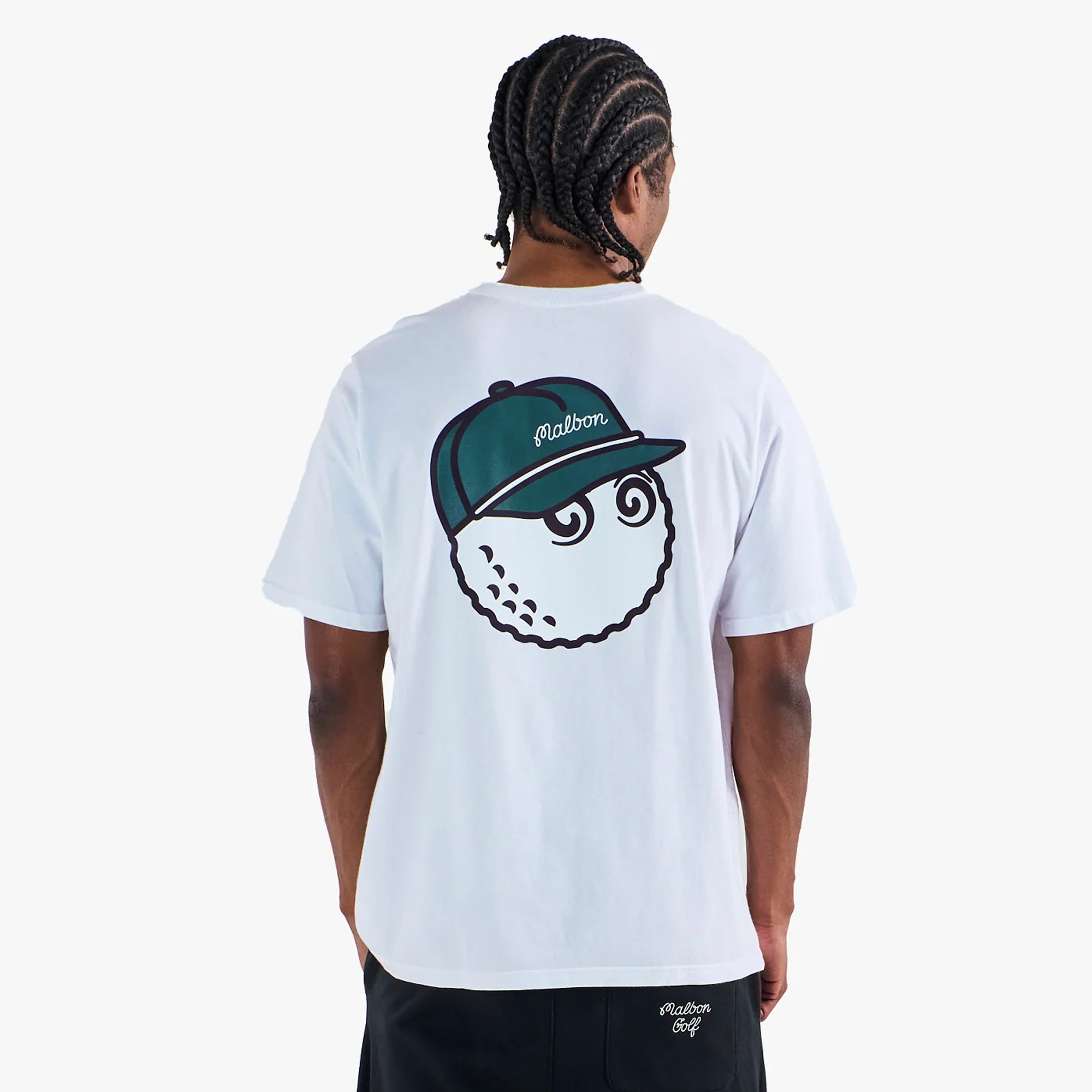 Malbon Golf Icons Bermuda Baldwin Tee White