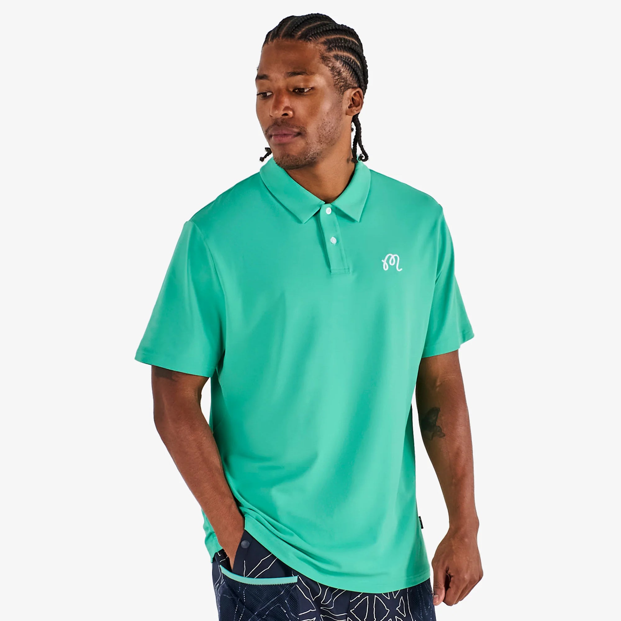 Malbon Golf Fairway Polo Marine Green