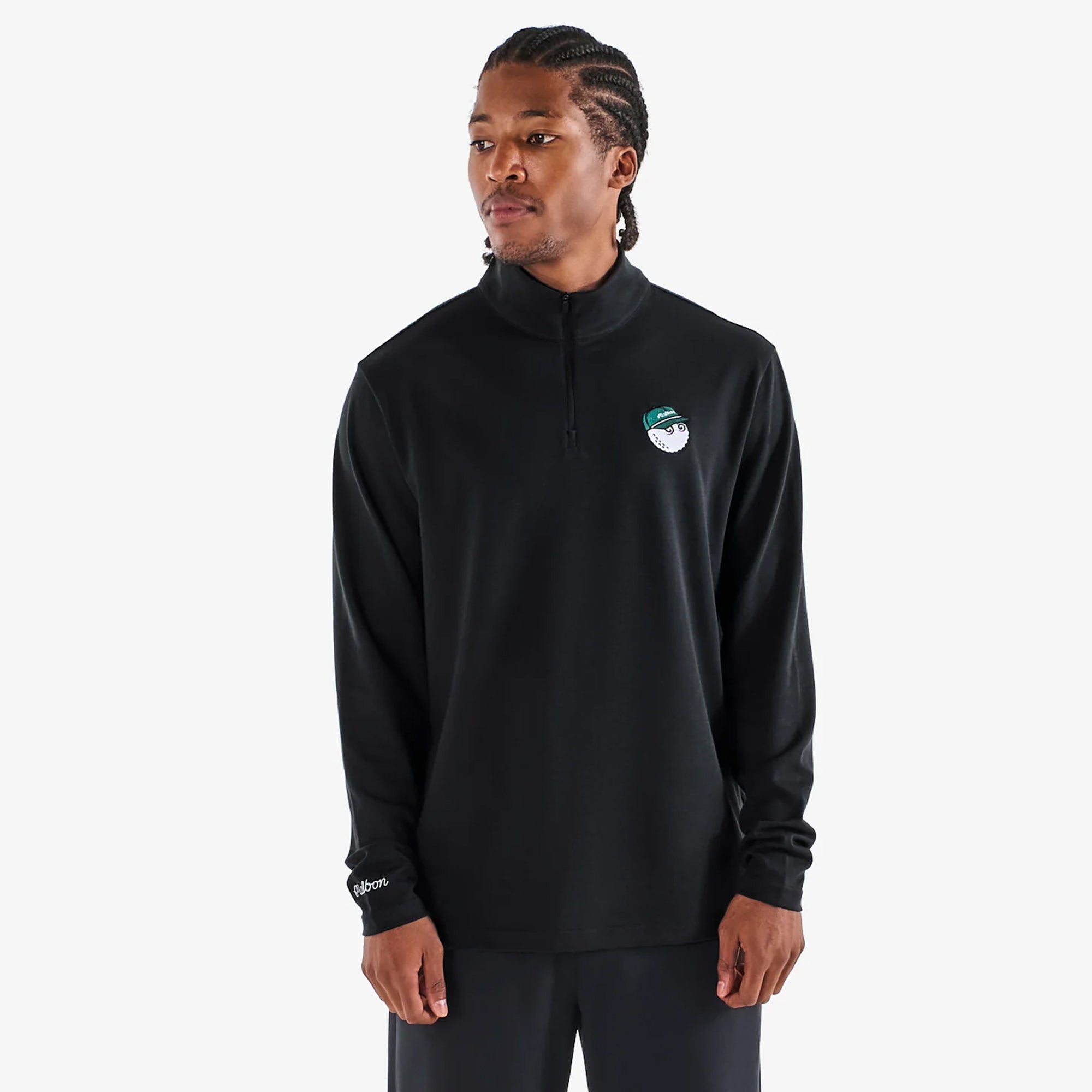 Malbon Golf Icons Flyer Mid Layer Black