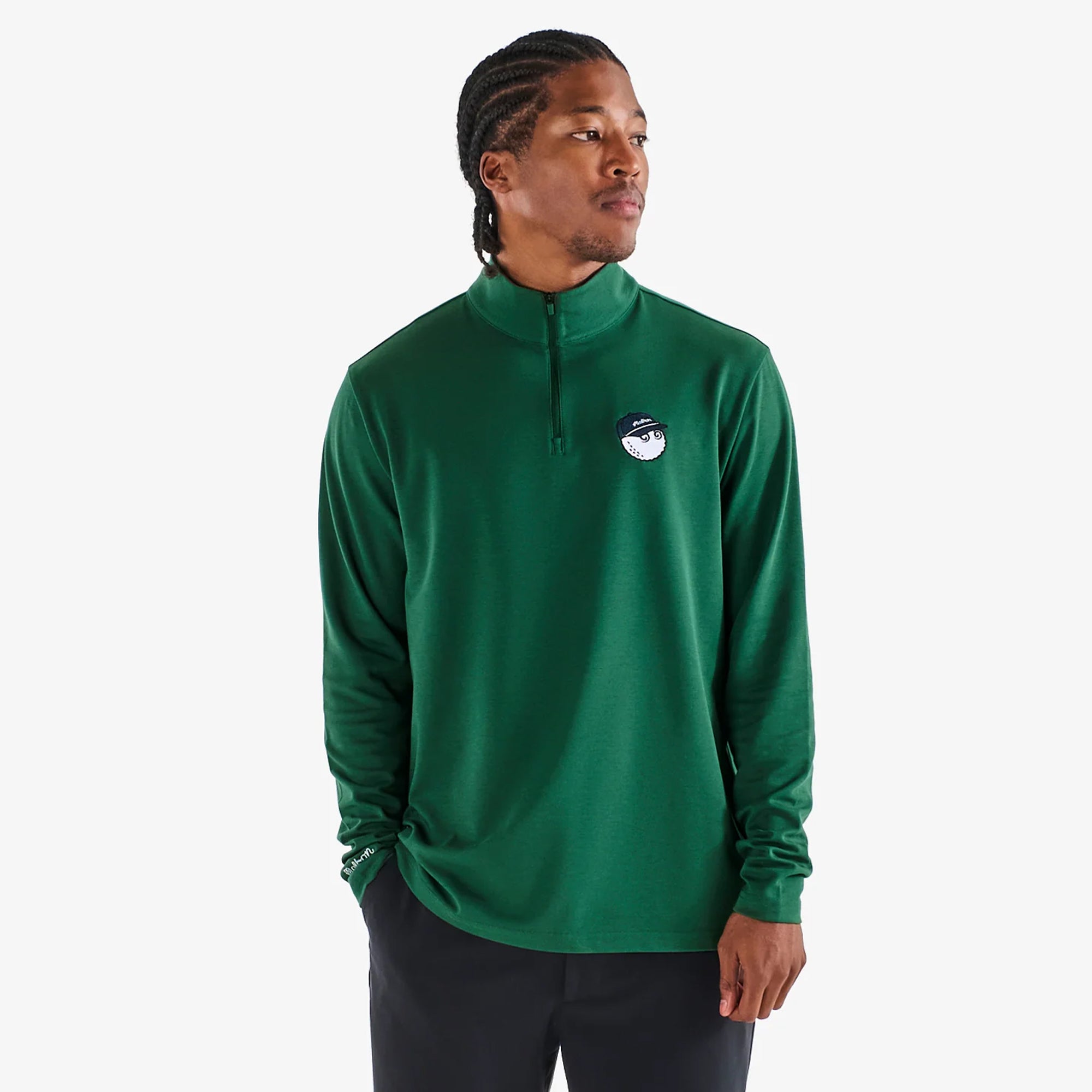 Malbon Golf Icons Flyer Mid Layer Forest