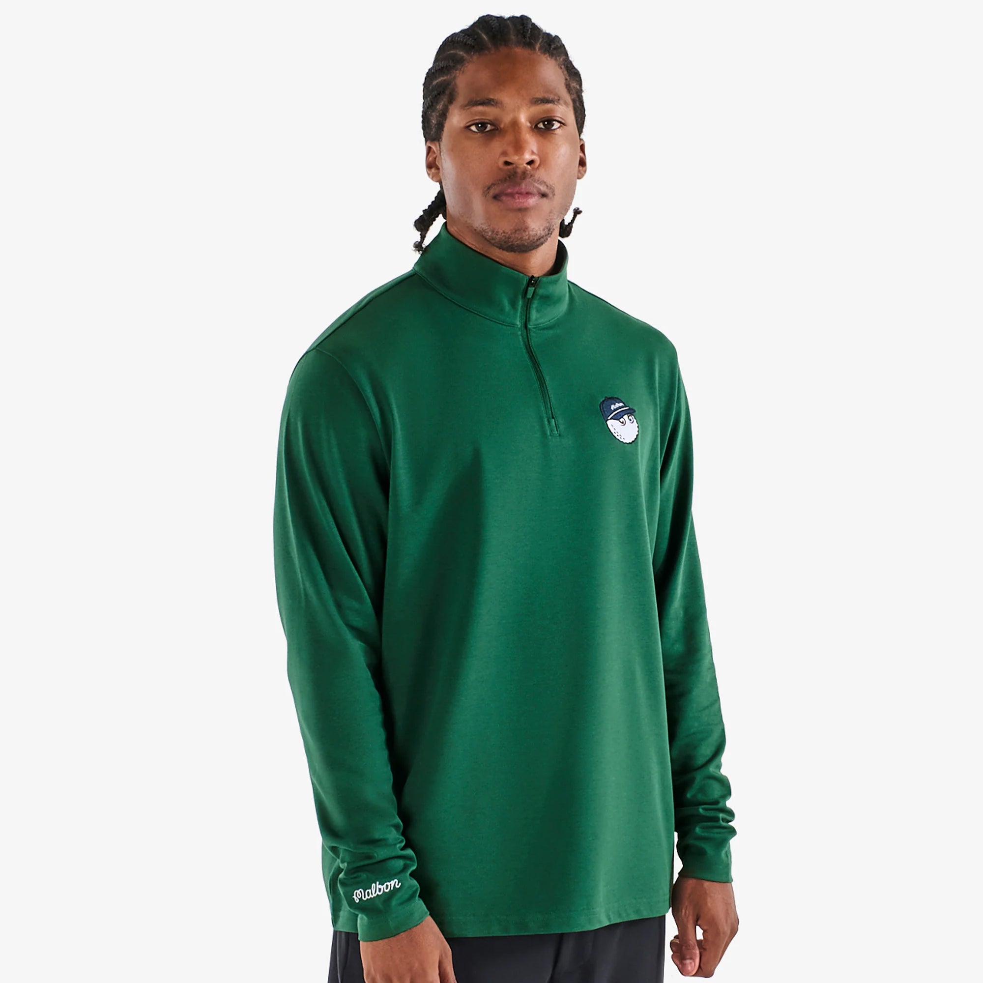Malbon Golf Icons Flyer Mid Layer Forest