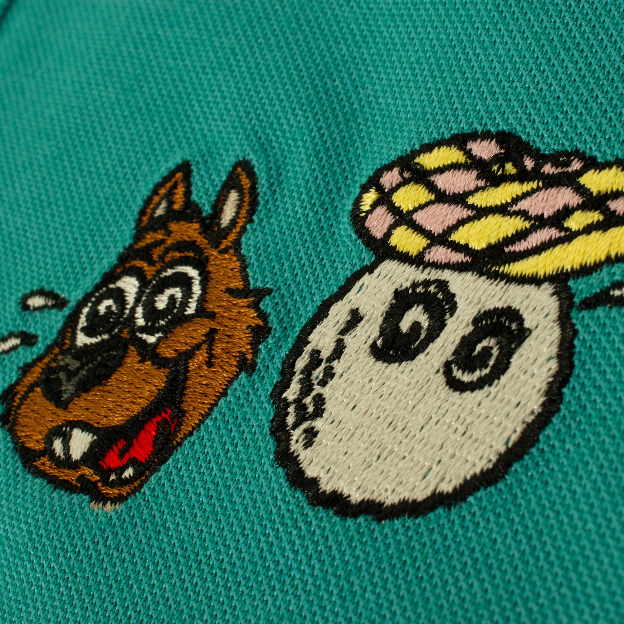 Malbon Two Man Scramble Mens Pique Golf Polo Shirt Blue Green