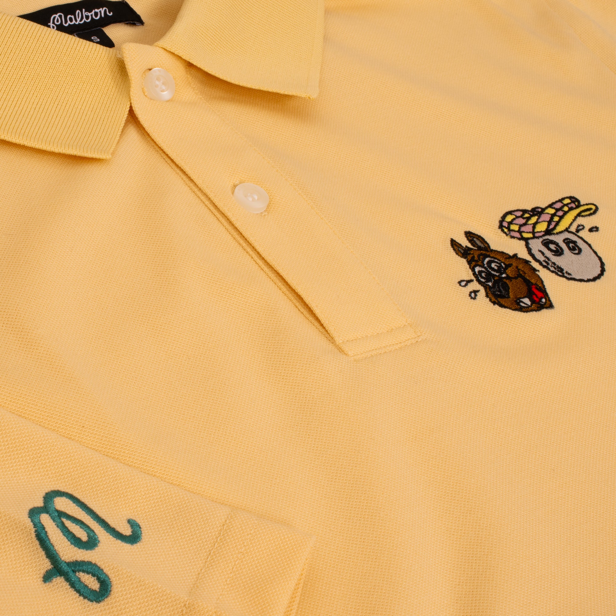 Malbon Two Man Scramble Mens Pique Golf Polo Shirt Light Khaki