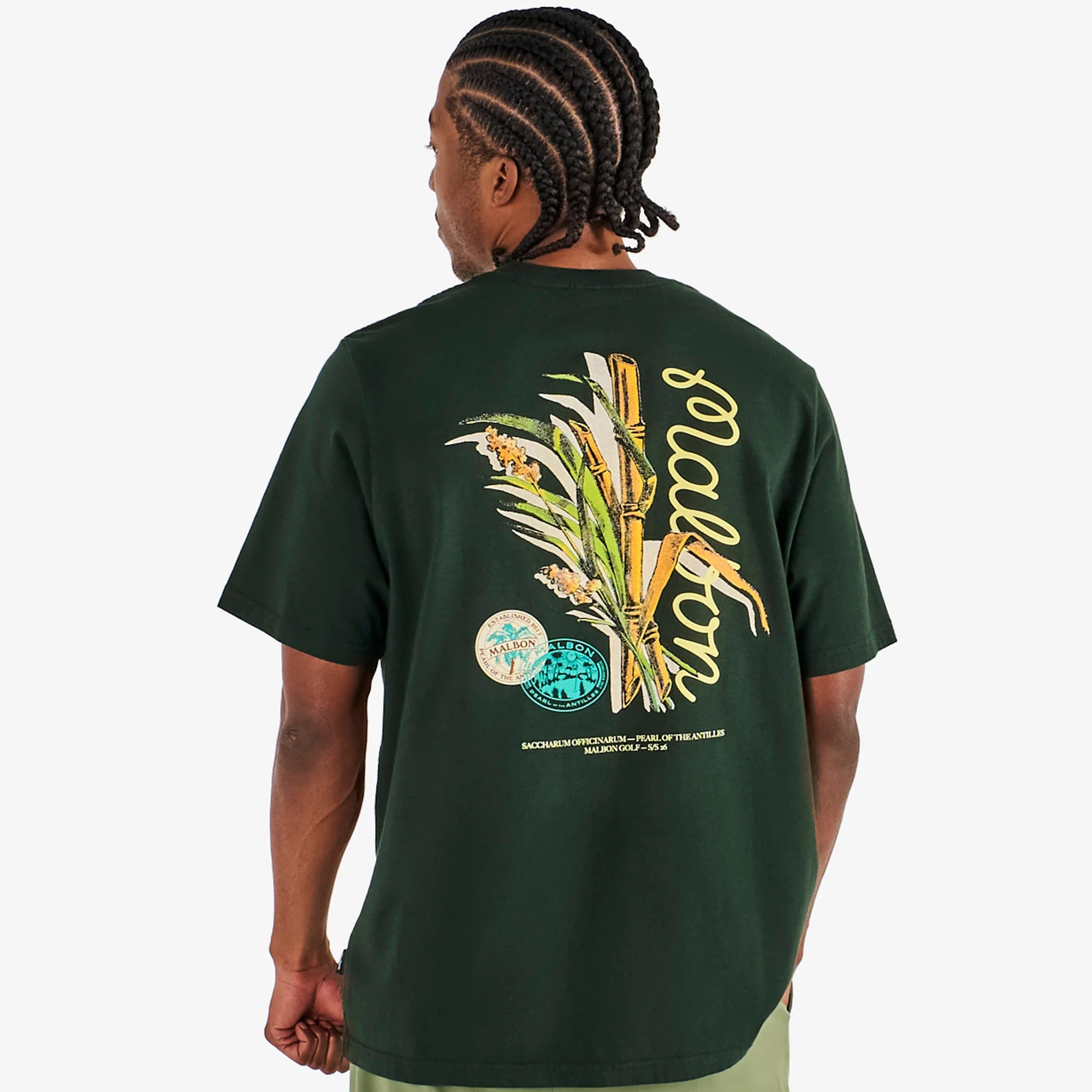 Malbon Golf Bermuda Origin Tee Dark Olive