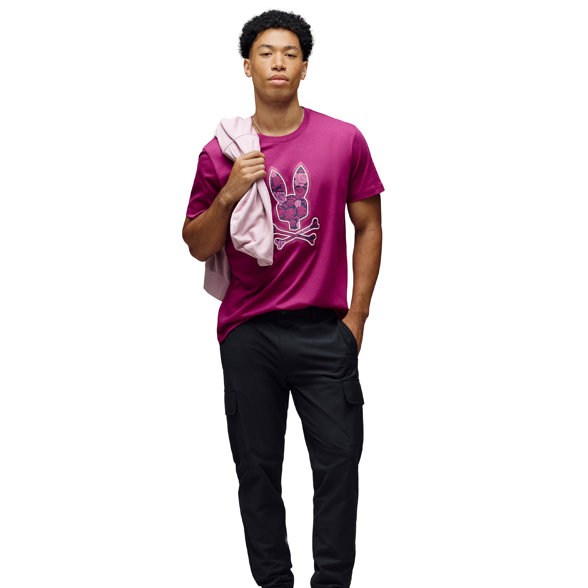 Psycho Bunny Rowen Bunny Graphic Mens T-Shirt Boysenberry