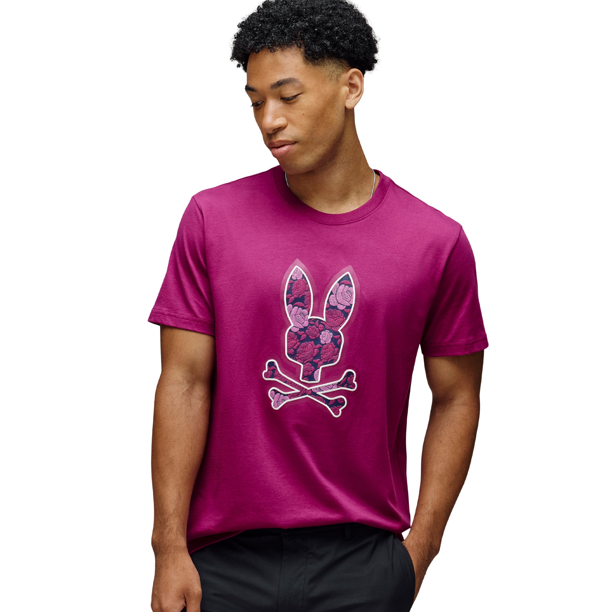 Psycho Bunny Rowen Bunny Graphic Mens T-Shirt Boysenberry