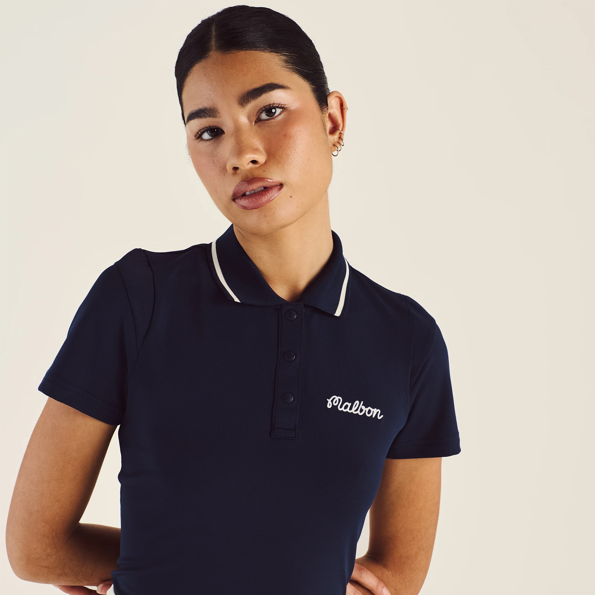Malbon Golf Womens Icon Paloma Polo Navy