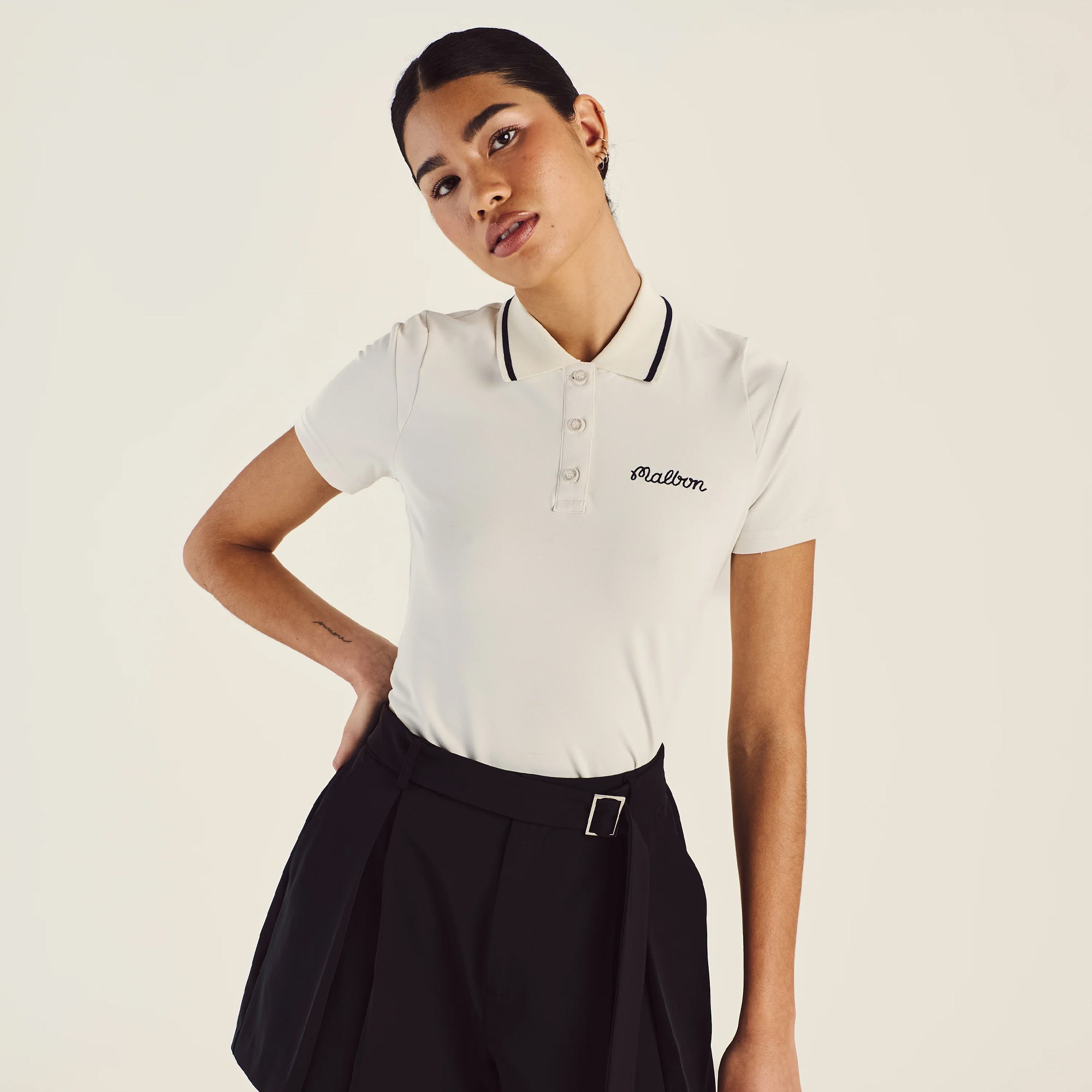 Malbon Golf Womens Icon Paloma Polo White