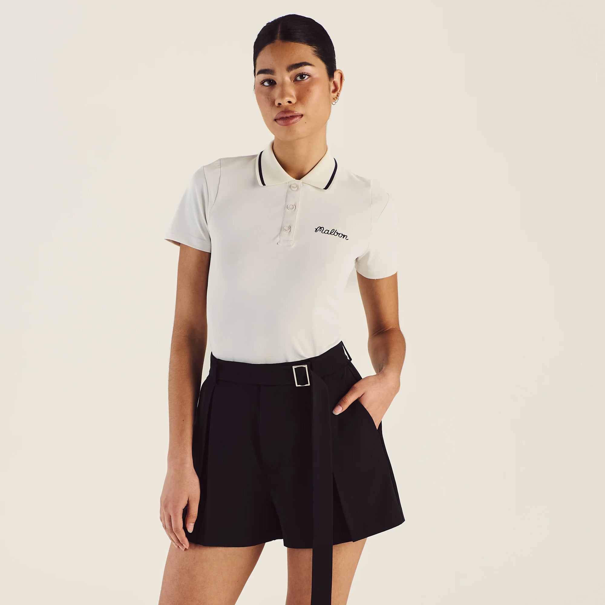 Malbon Golf Womens Icon Paloma Polo White