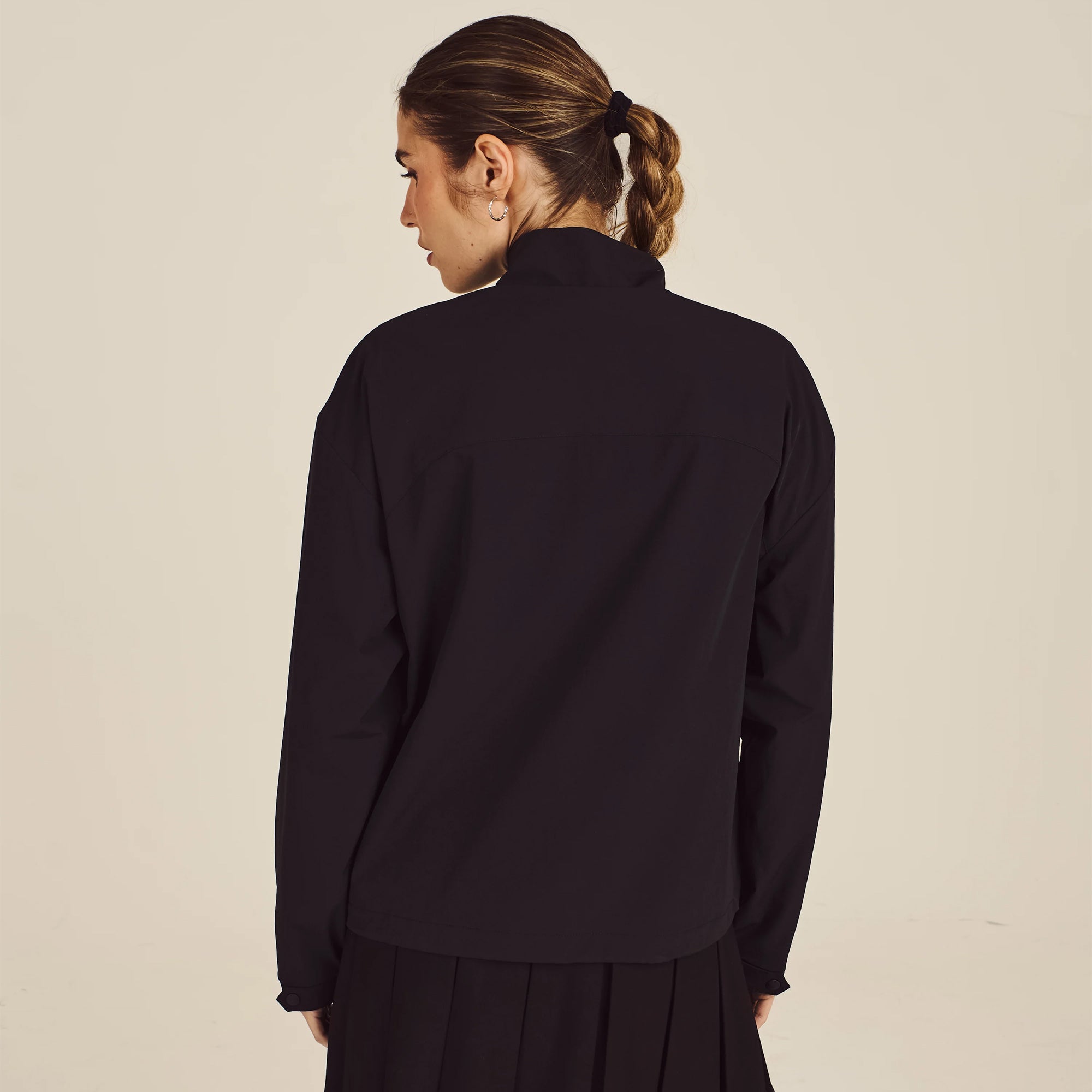 Malbon Golf Womens Icons Crosscourt Windbreaker Black