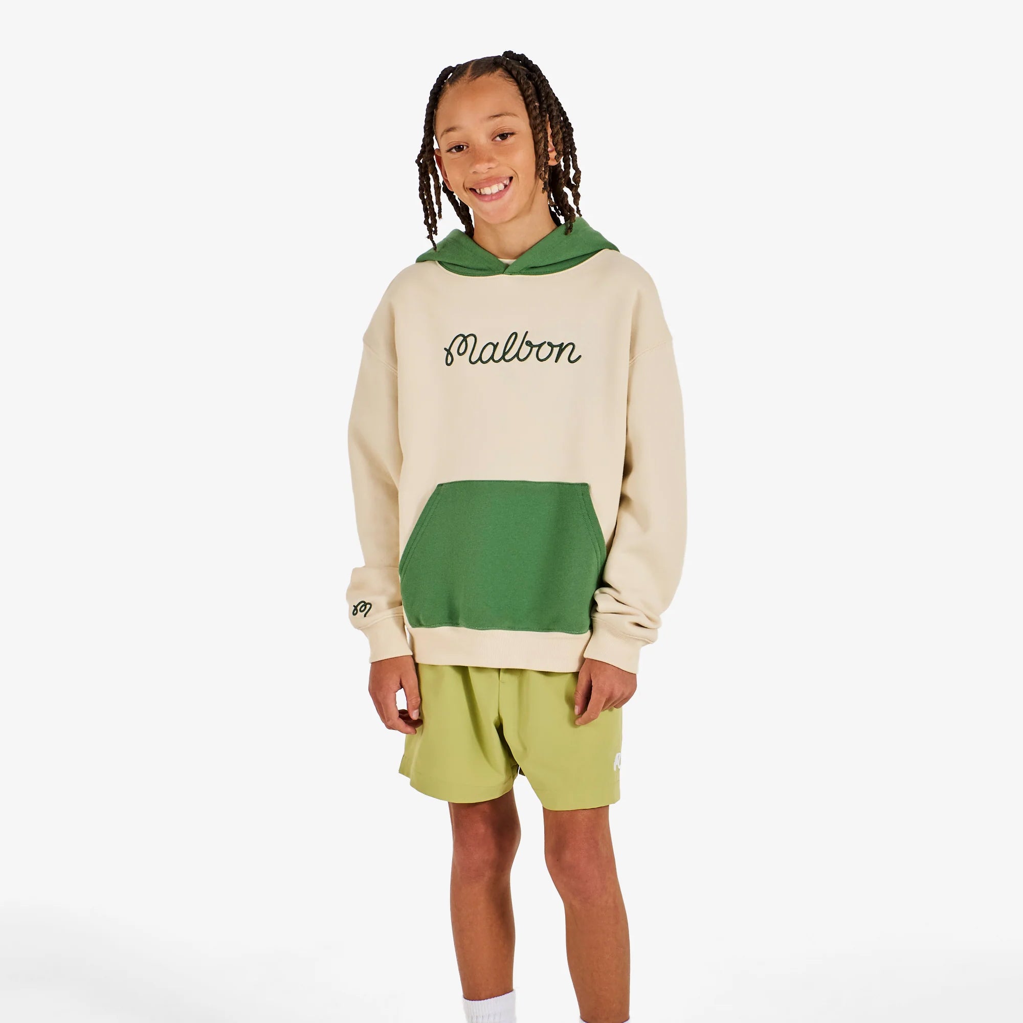 Malbon Golf Youth Cooper Buckets Hoodie Off White