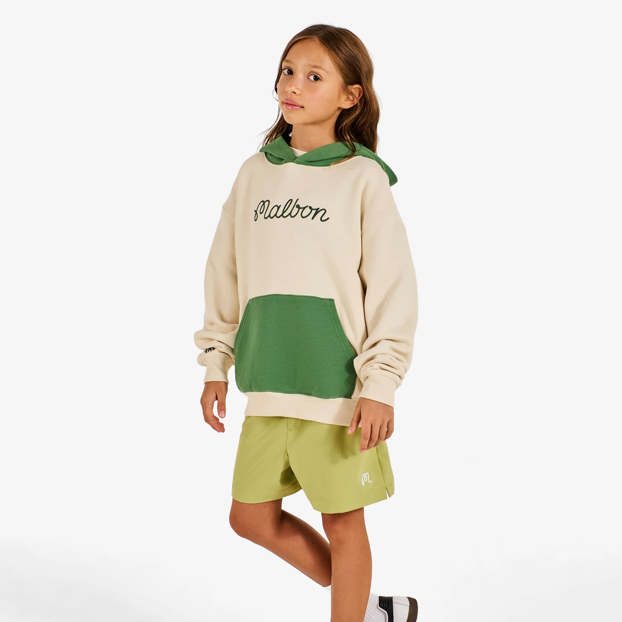 Malbon Golf Youth Cooper Buckets Hoodie Off White