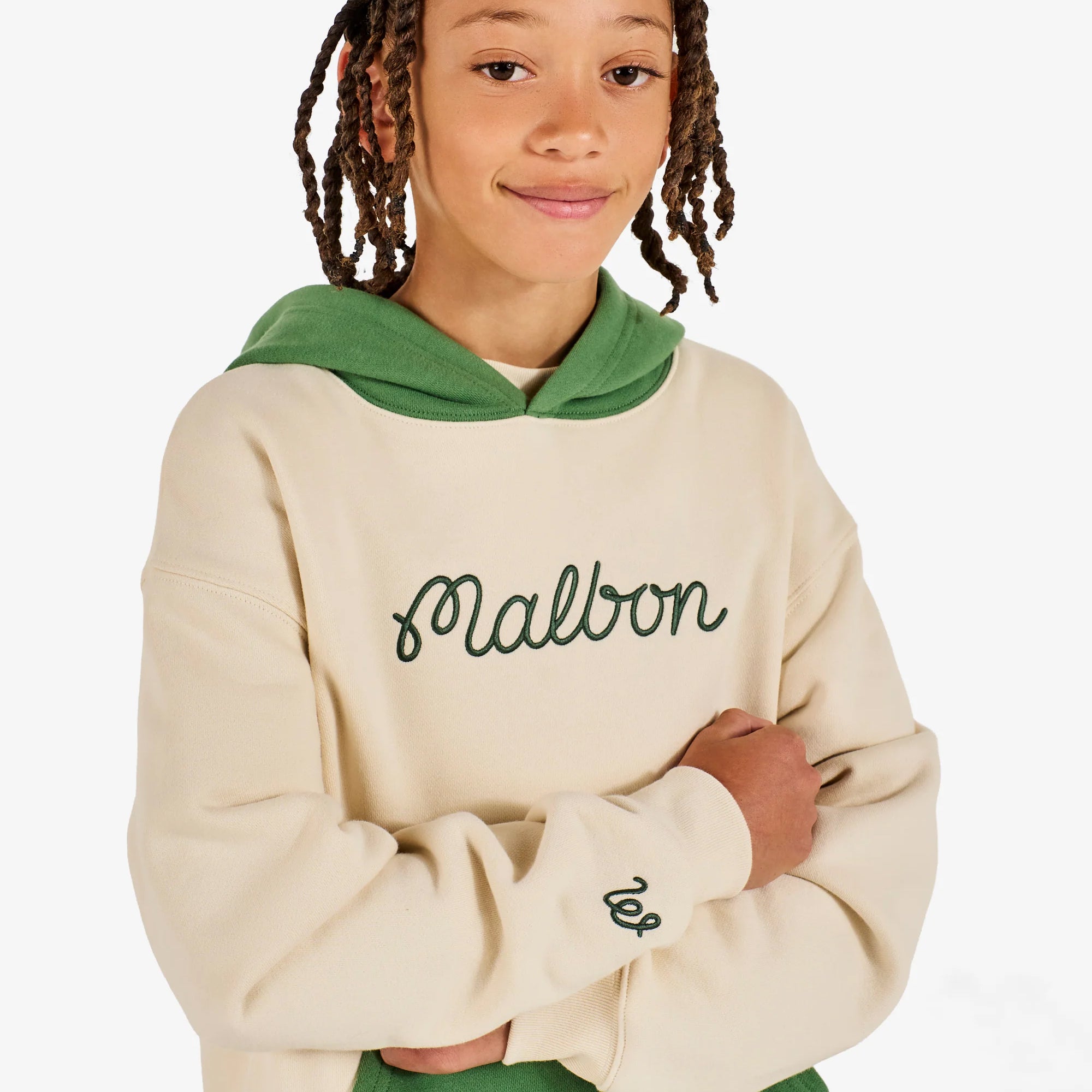 Malbon Golf Youth Cooper Buckets Hoodie Off White