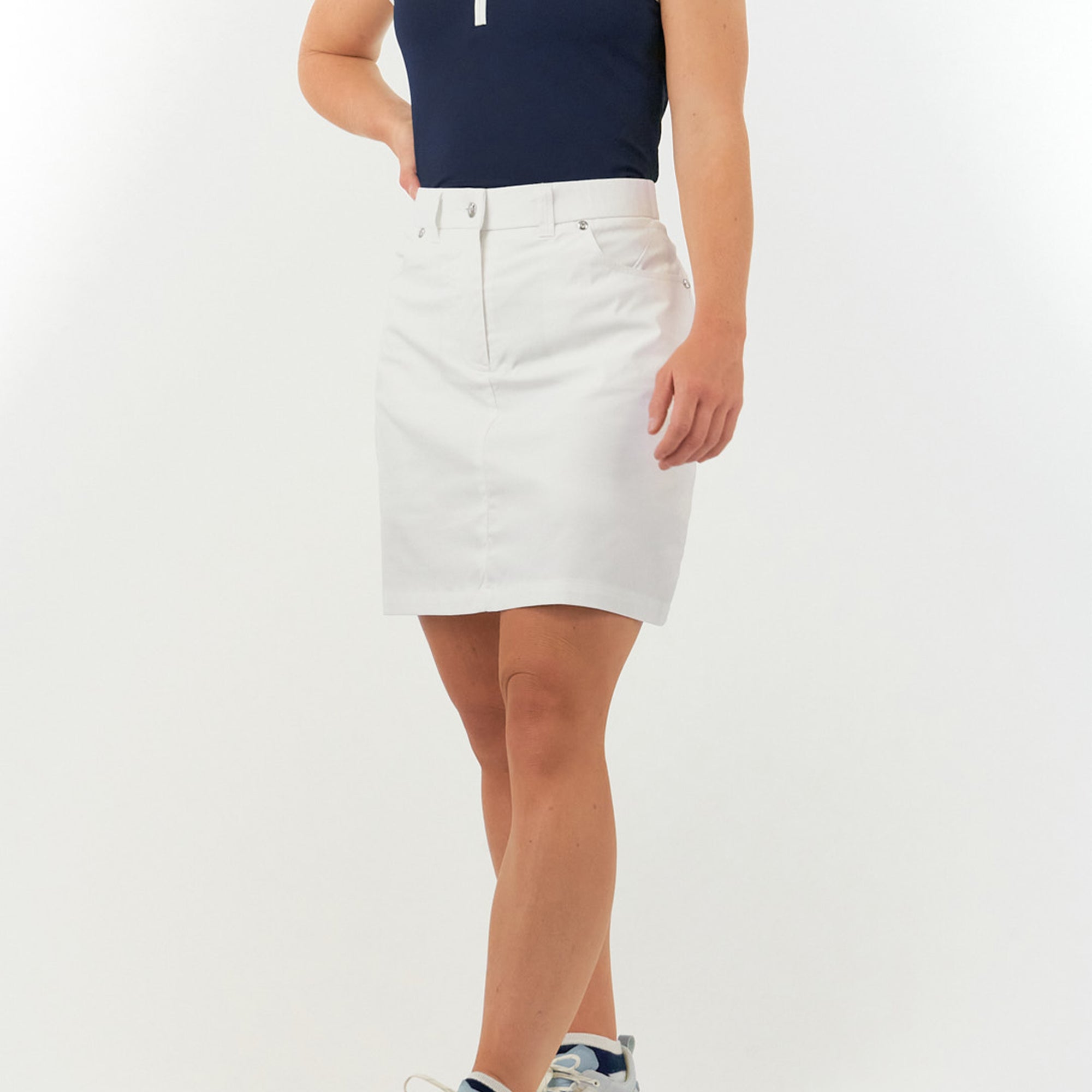Pure Golf Calm Ladies Golf Skort White 50CM