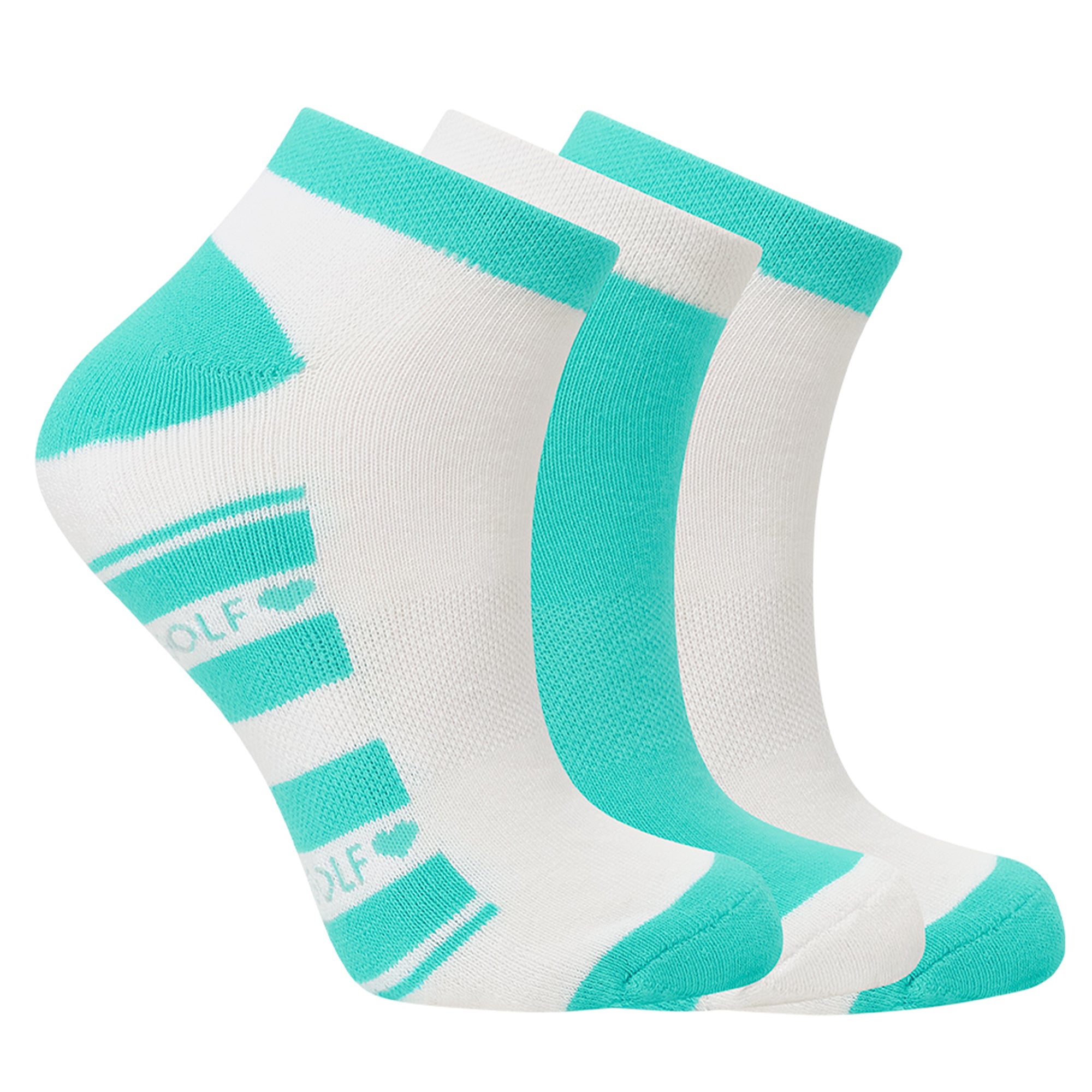 Pure Golf Trixie 3 Pack Trainer Ladies Golf Socks Ocean Blue