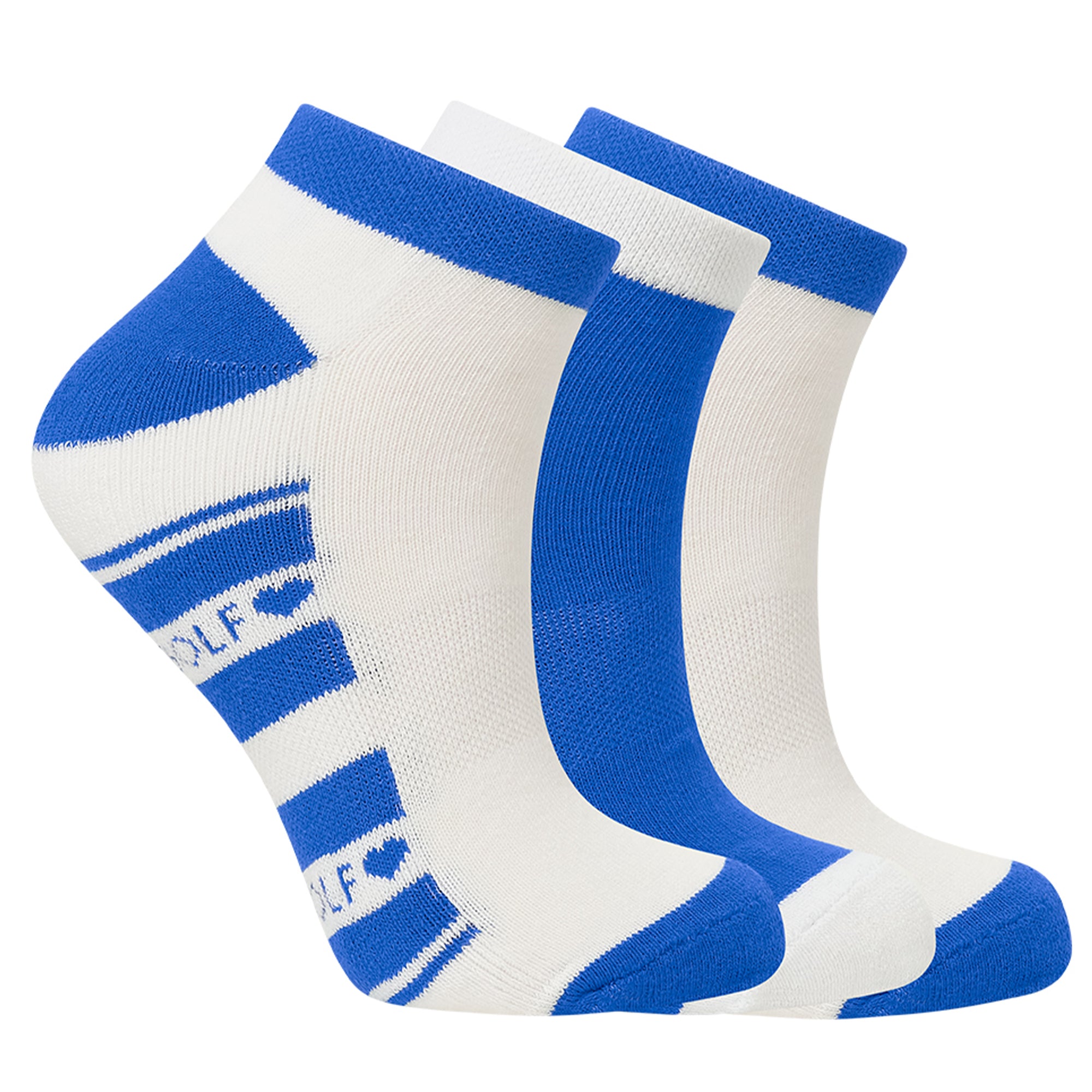 Pure Golf Trixie 3 Pack Trainer Ladies Golf Socks Royal Blue