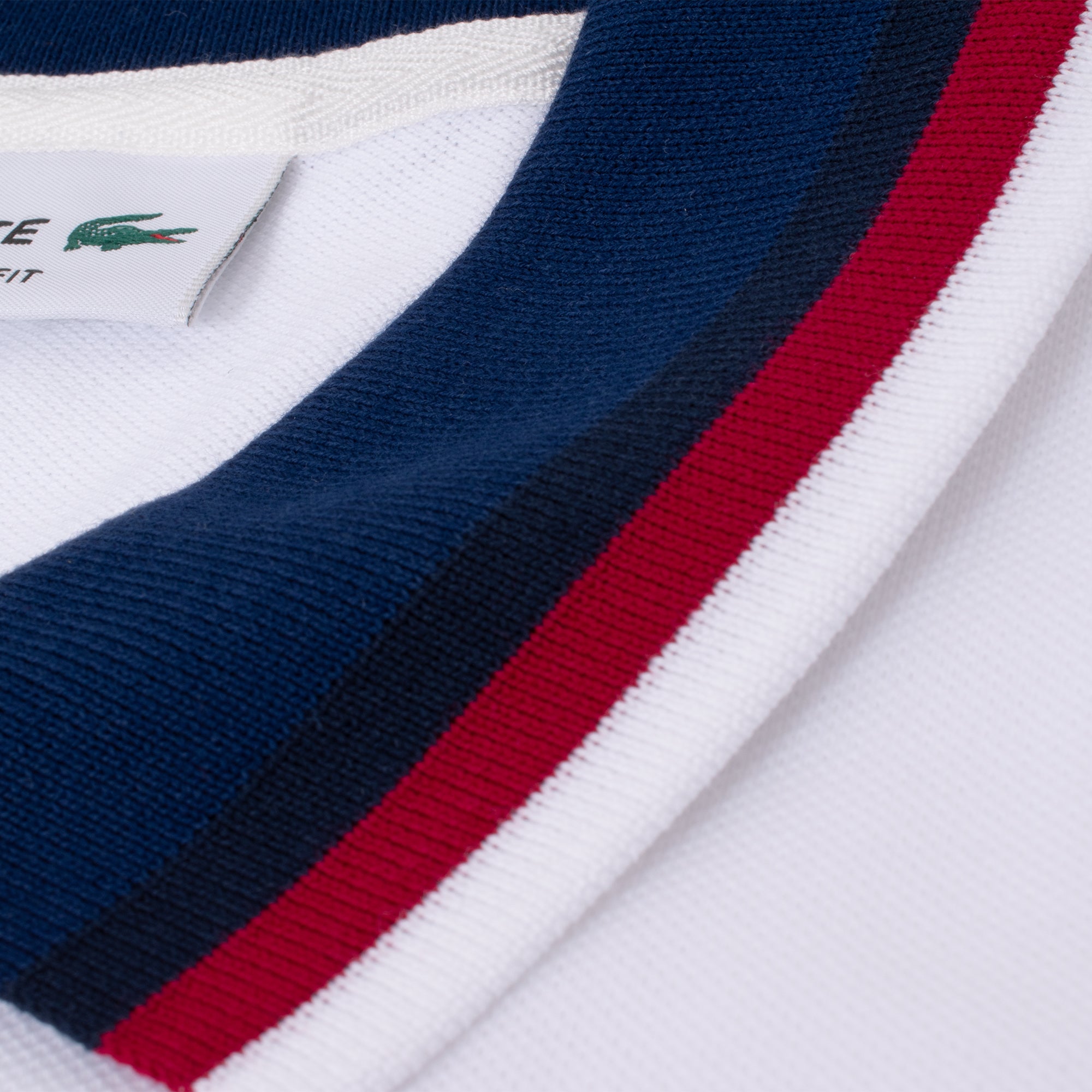 Mens Lacoste Contrast Colour Regular Fit Polo Shirt White