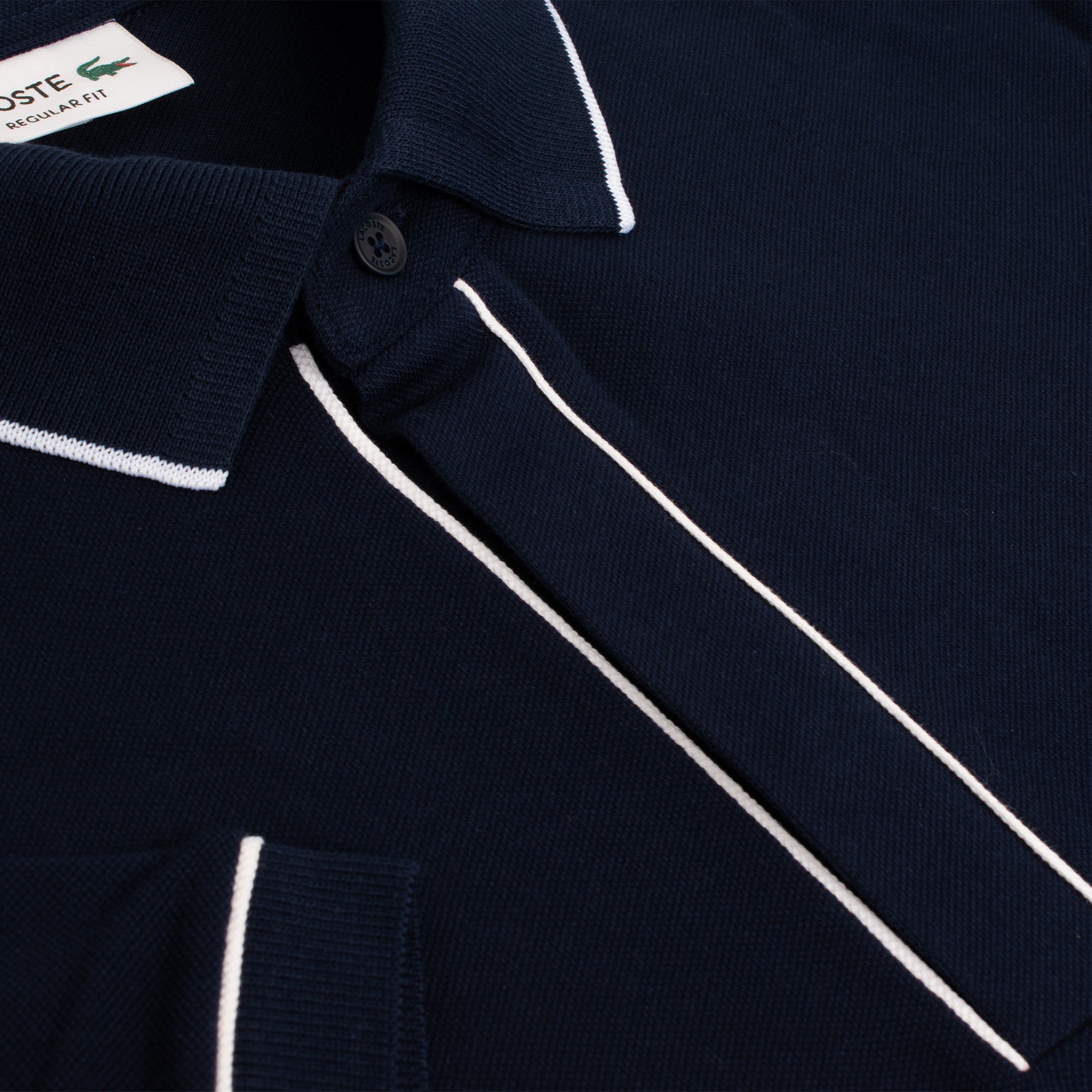 Mens Lacoste Paris Contrast Trim Polo Shirt Navy