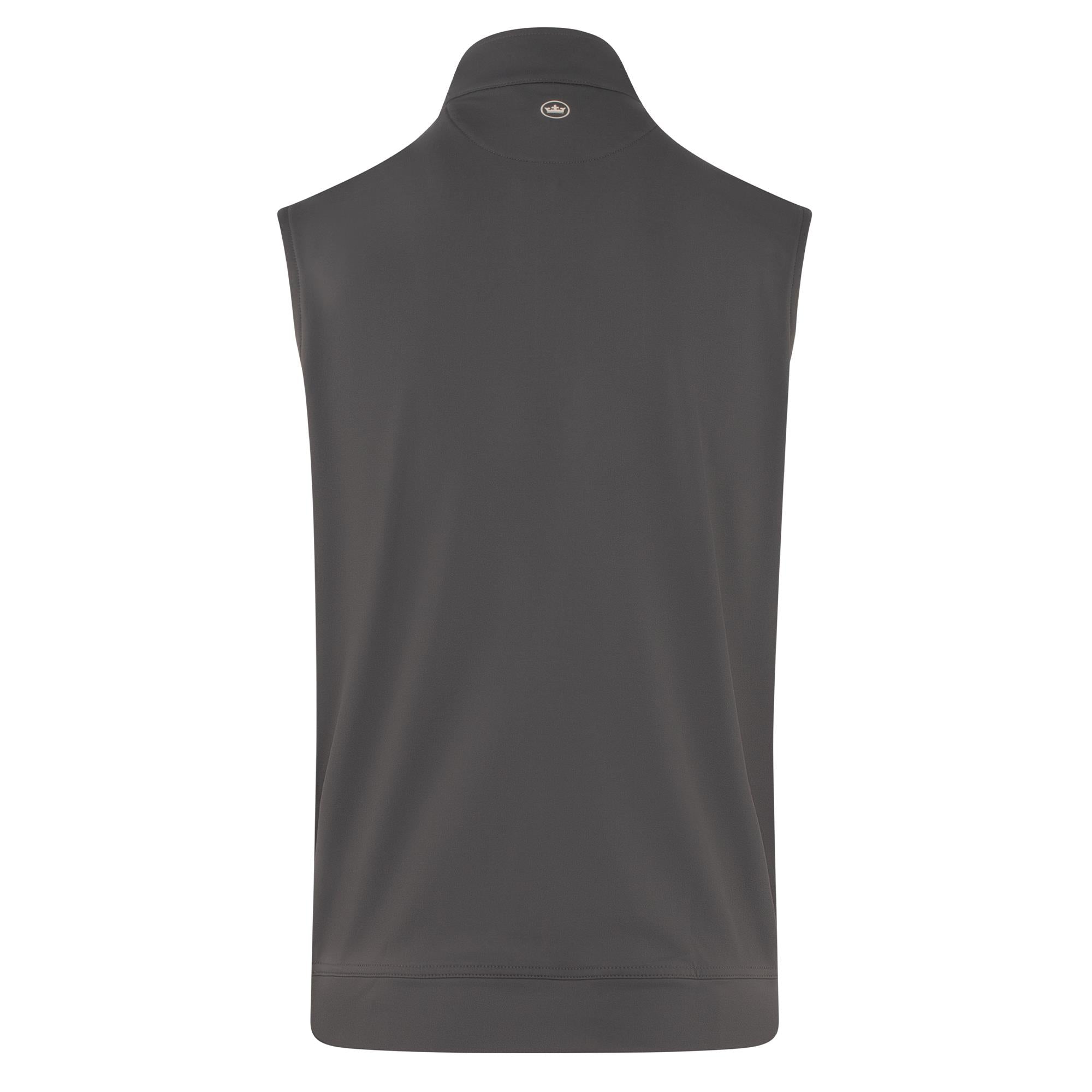 Back product view of Peter Millar Galway Stretch 1/4 Zip Gilet in Iron – premium mens designer golf clothing